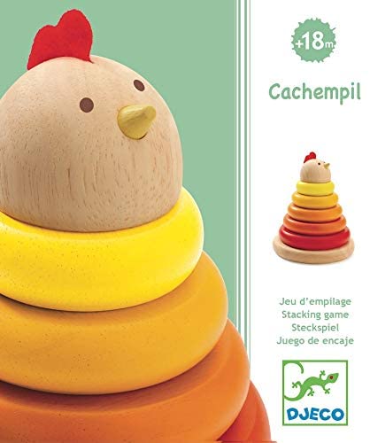 Cachempil Hen Stacking Ring Wooden Puzzle Djeco   