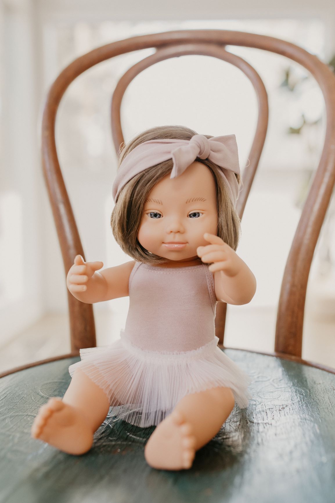 Baby Doll Girl with Down Syndrome - Brunette Dolls Miniland   