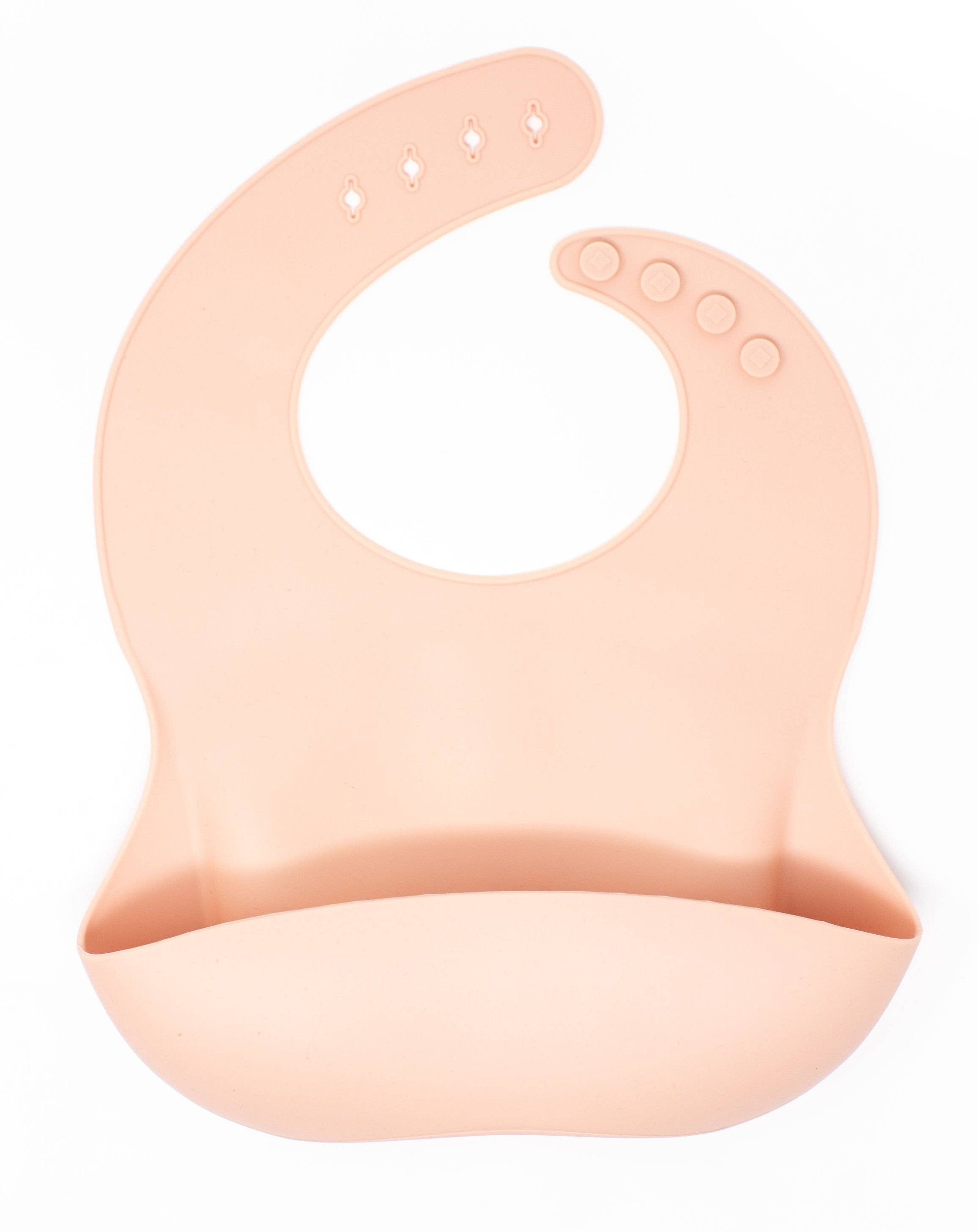 Baby Bar & Co Silicone Bibs Feeding Three Hearts Dusty Pink  