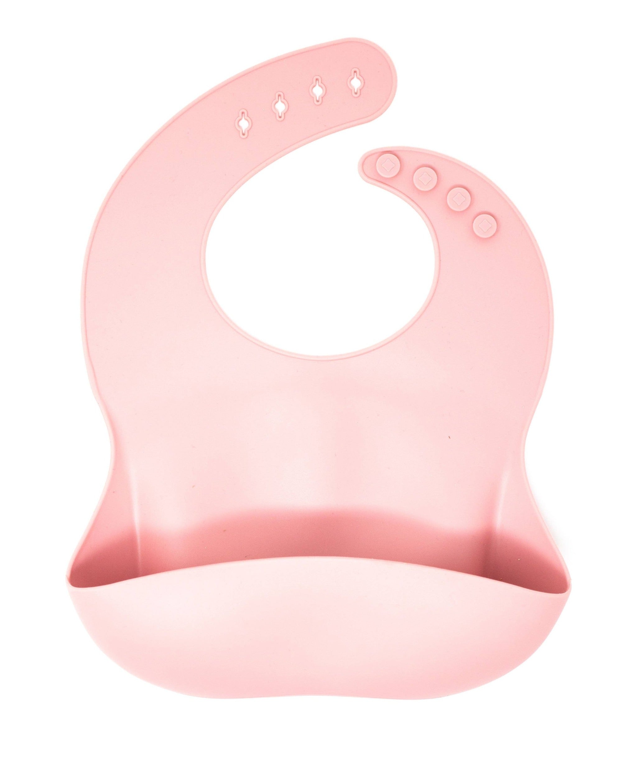 Baby Bar & Co Silicone Bibs Feeding Three Hearts Dusty Rose  