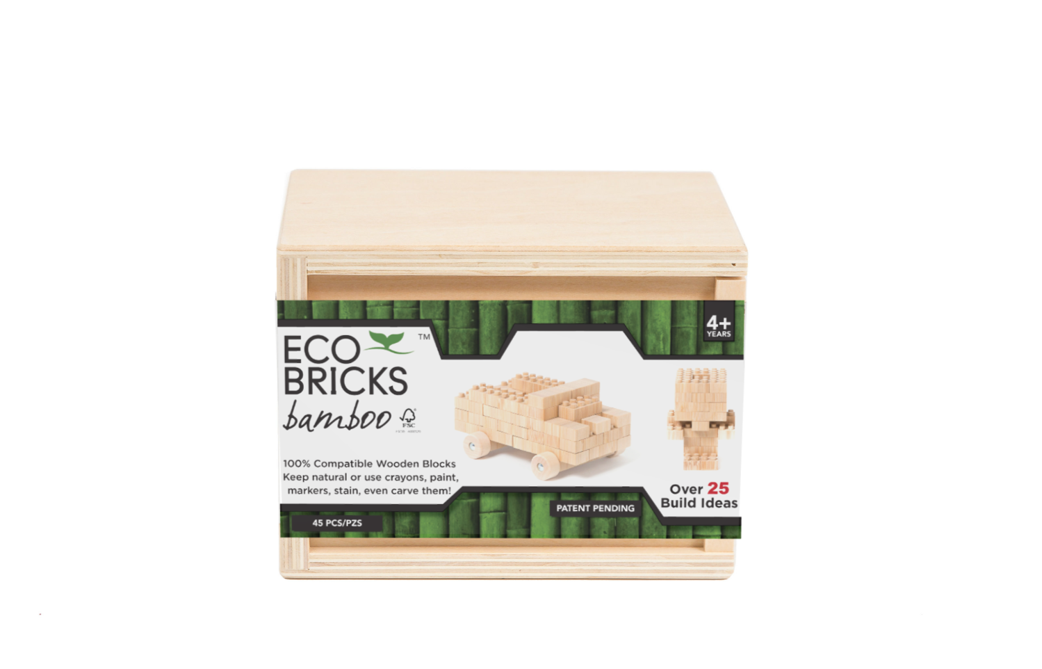 Eco-bricks Bamboo - 45 Piece Blocks Once Kids   