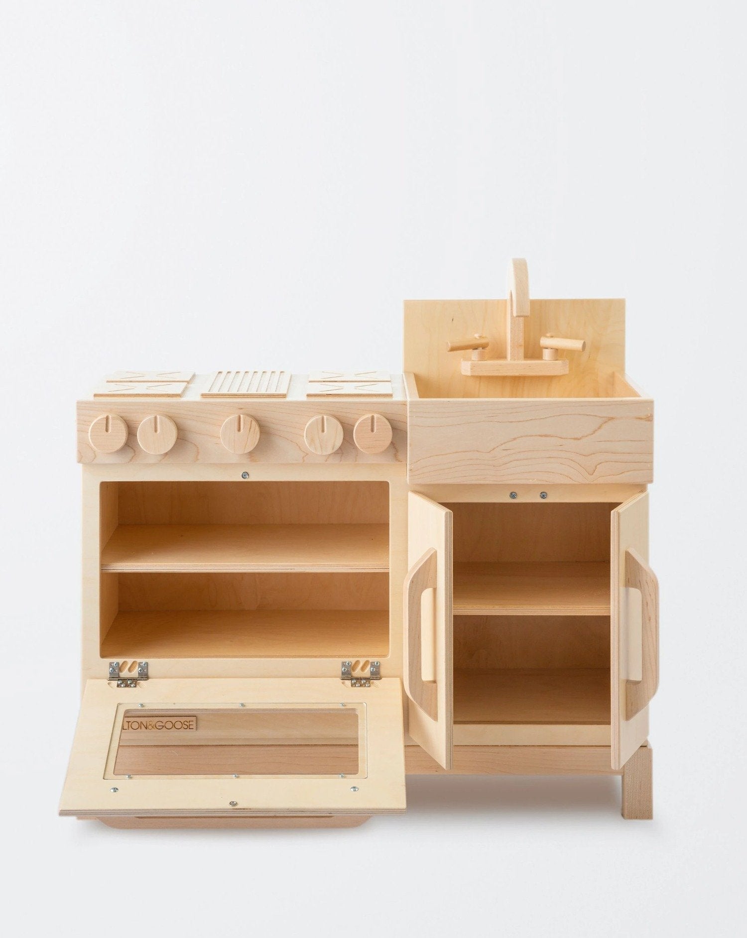 Wooden Toddler Play Kitchen-Natural Kids Toys Milton & Goose   