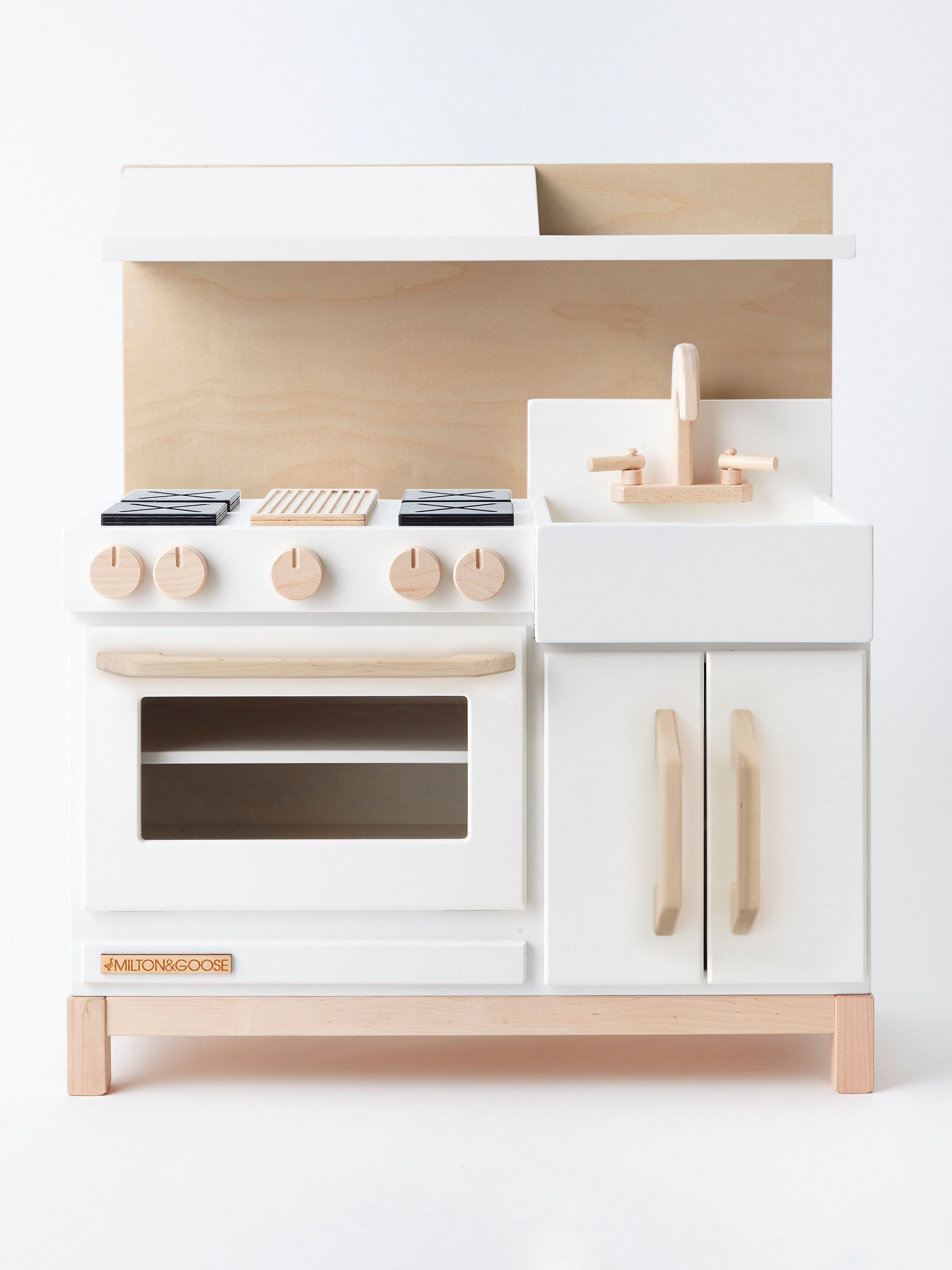 Wooden Play Kitchen Hood - White Kids Toys Milton & Goose   