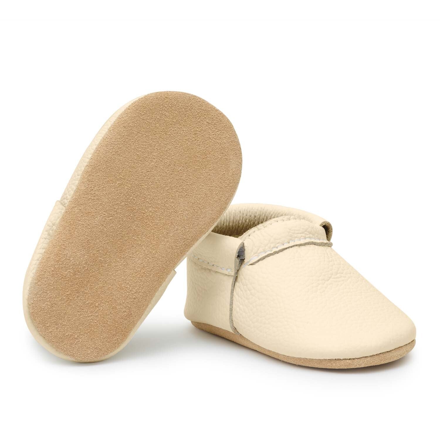 Latte Fringeless Moccasins Fringeless Moccasins BirdRock Baby   