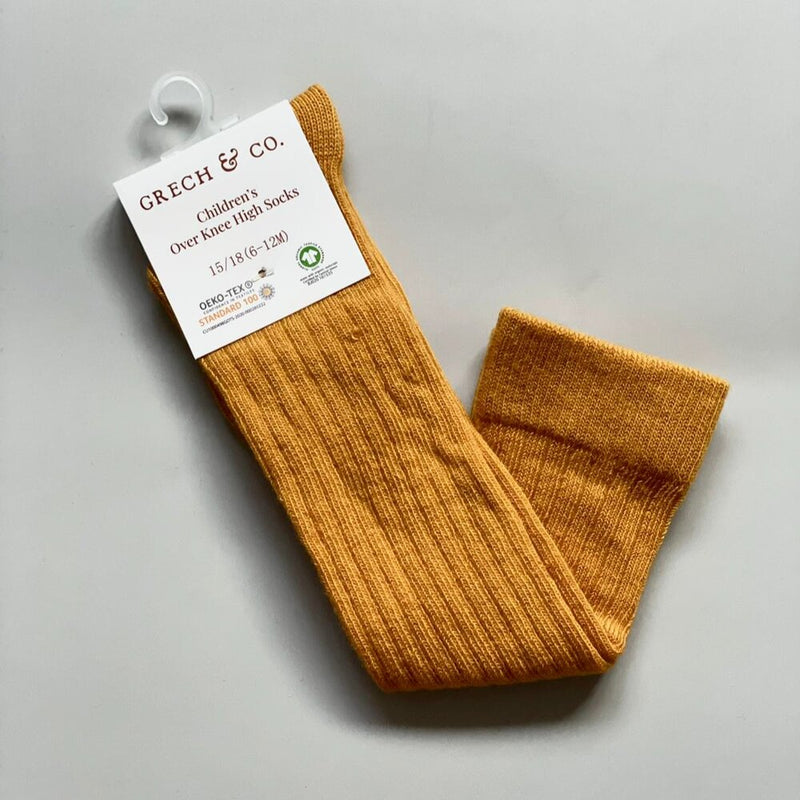 Organic Cotton Knee High Socks - Golden