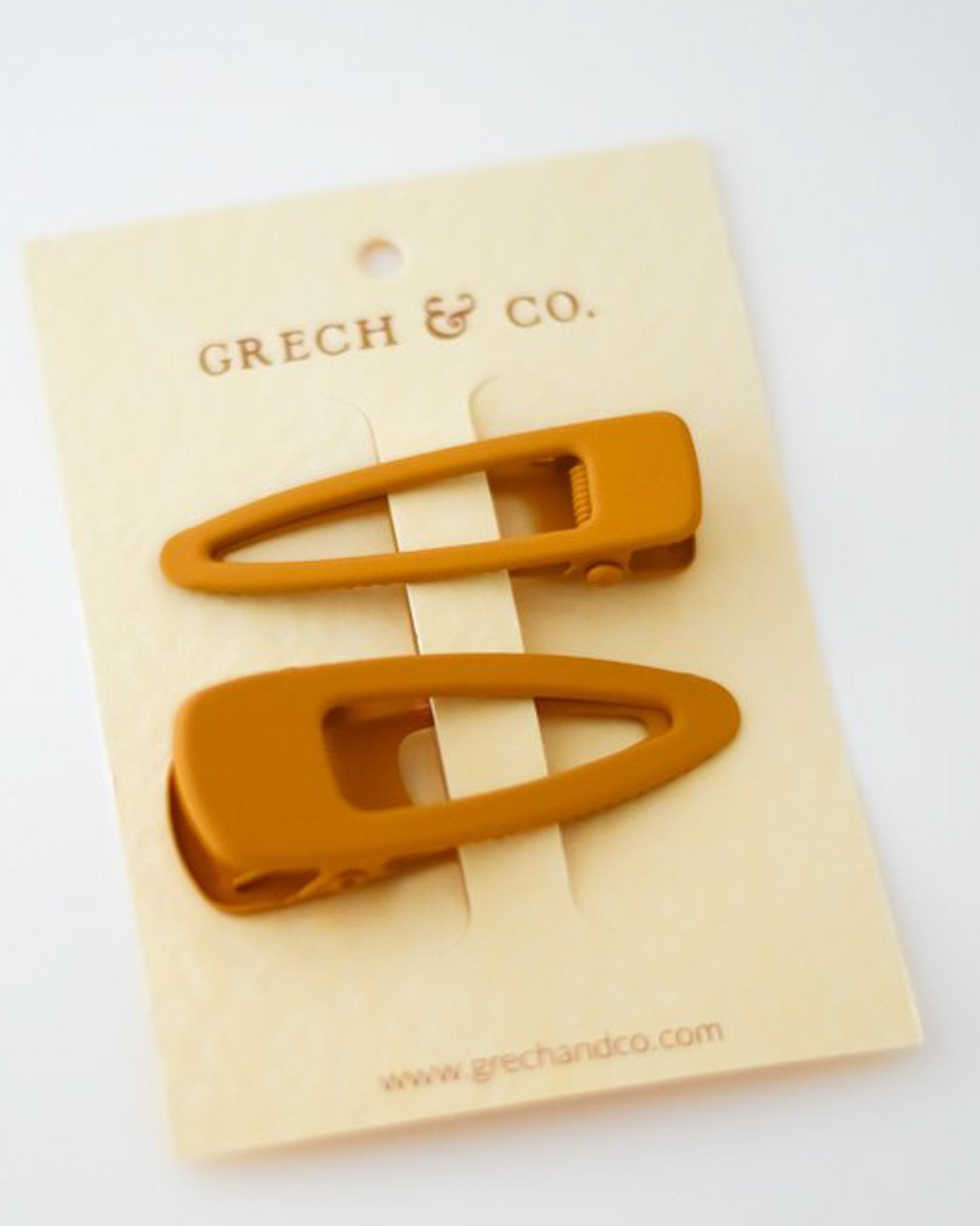 Matte Clips - Set of 2 Hair Accessories Grech & Co. Golden  