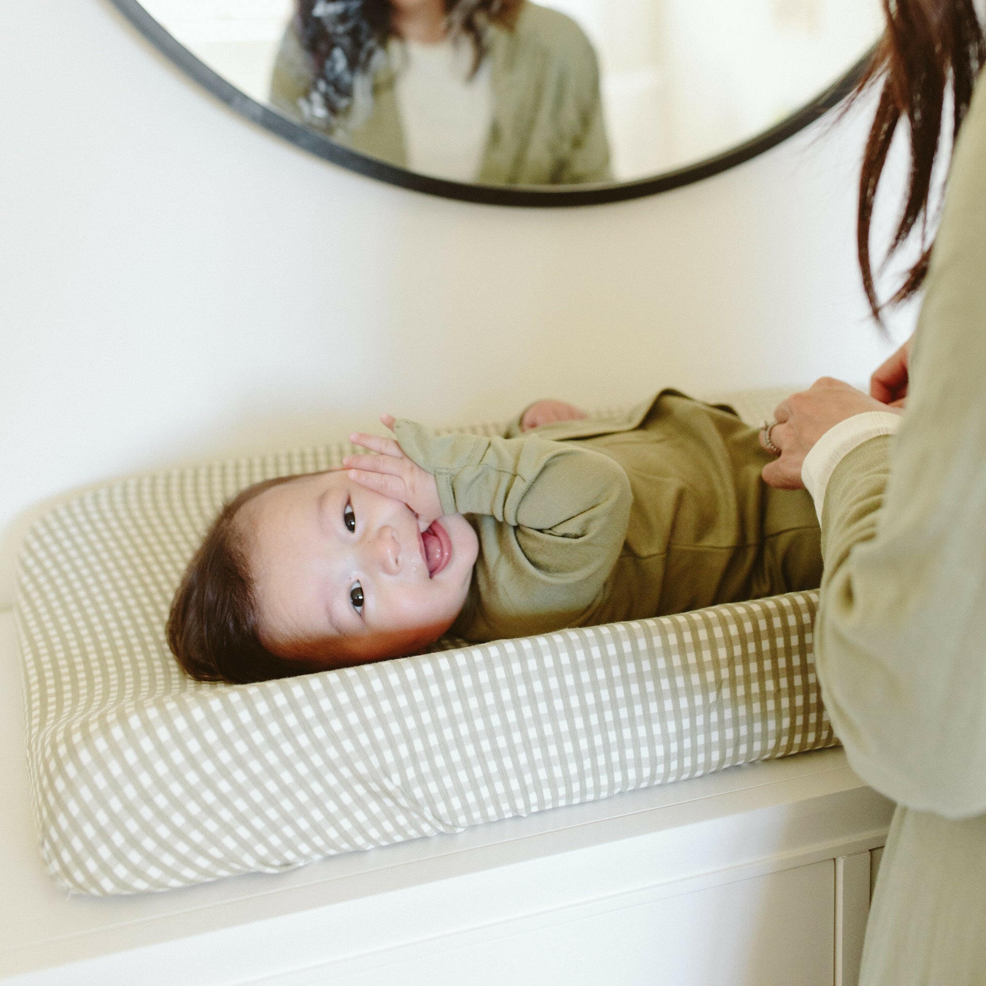 CHANGING PAD COVER GINGHAM by goumikids Little Wonder & Co