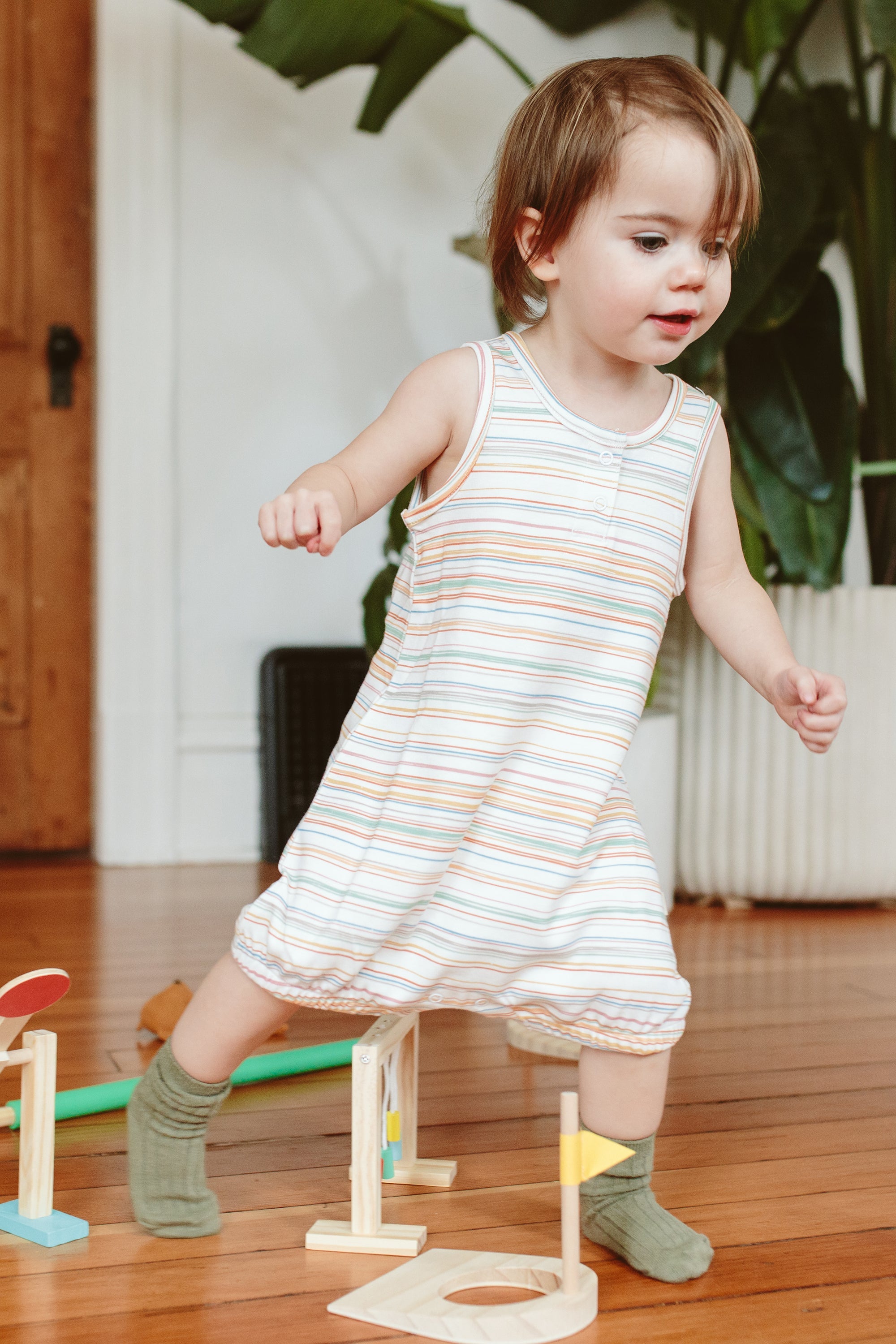 ROMPER | BOARDWALK STRIPE rompers goumikids   