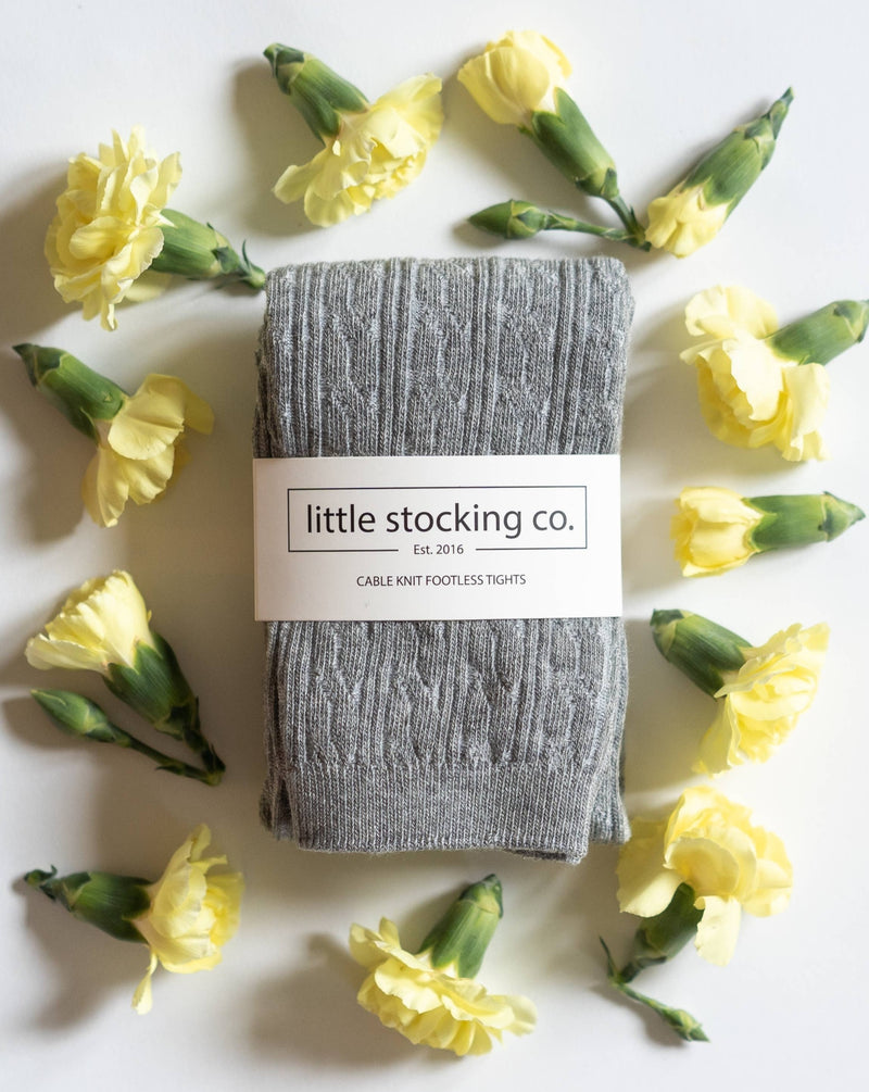 Little Stocking Co. Cable Knit Footless Tights