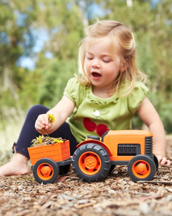 Green Toys Tractor Orange Eco-Friendly 