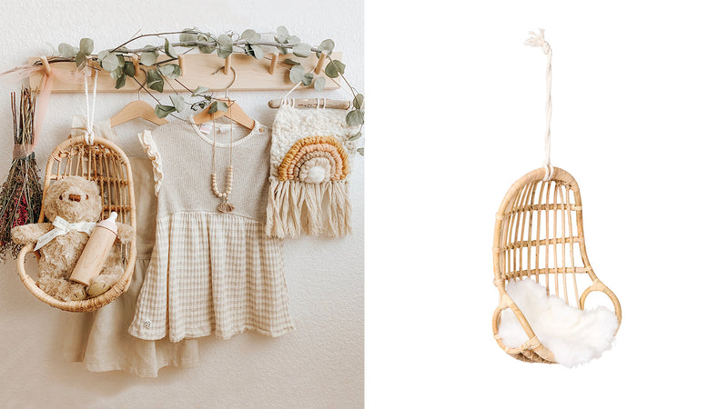 Rattan Hanging Egg Toy Doll Chair