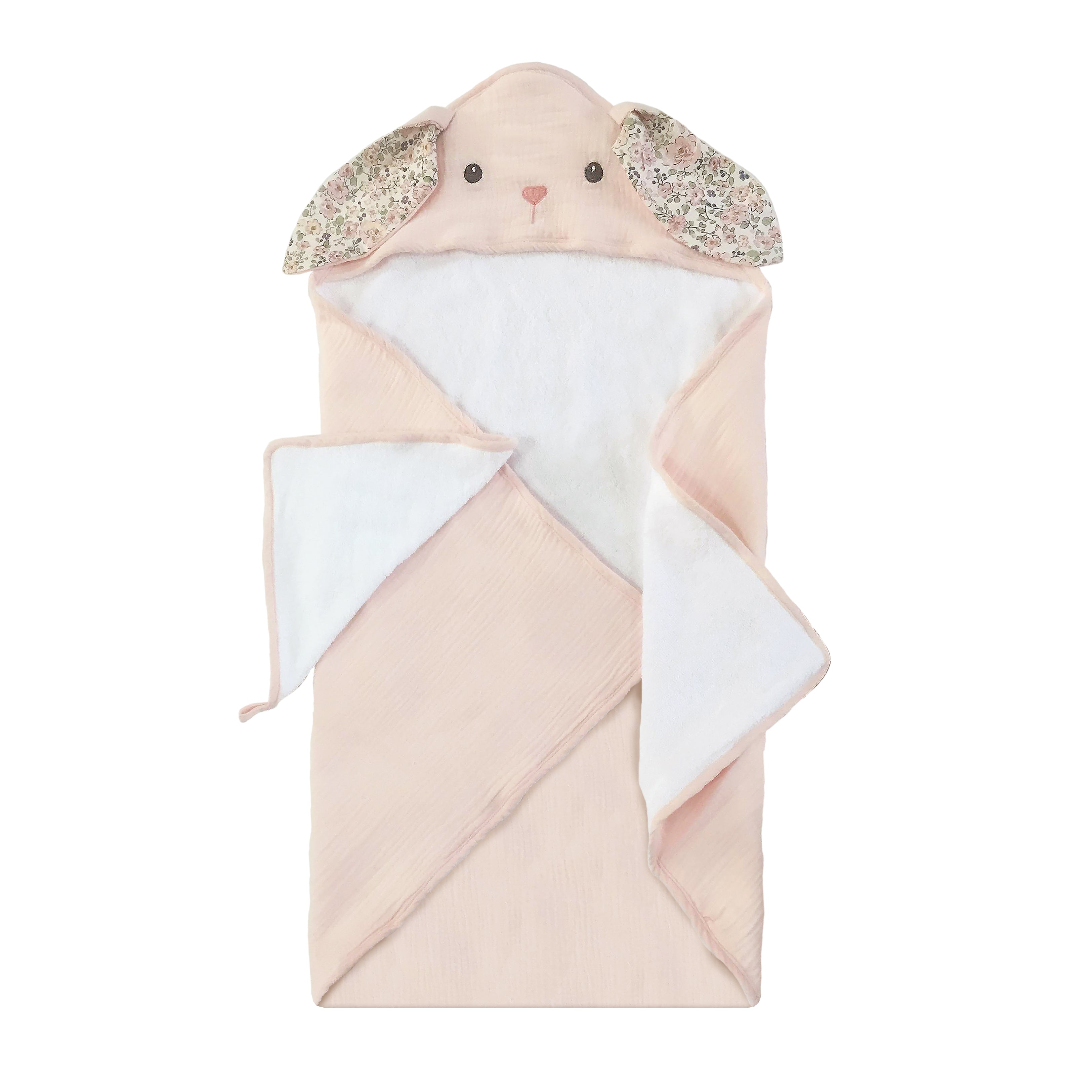 PETIT PARISIAN BUNNY TERRY MUSLIN TOWEL AND WASHCLOTH SET Bathrobe MON AMI   