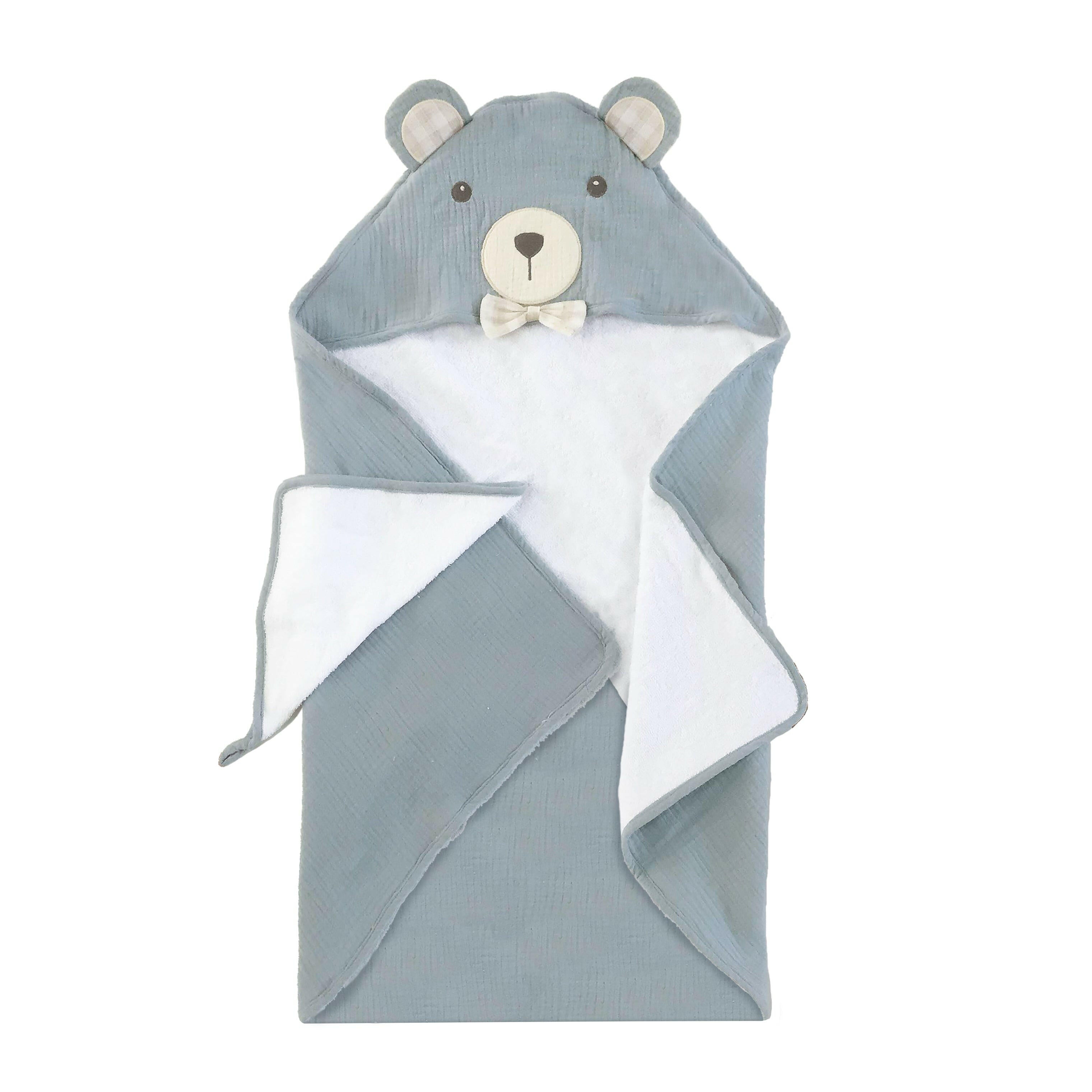 PETIT BEAR TERRY MUSLIN TOWEL AND WASHCLOTH SET Bathrobe MON AMI   