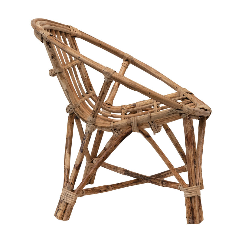 Hand-Woven Rattan Chair -Natural
