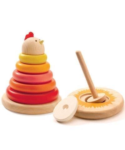 Cachempil Hen Stacking Ring Wooden Puzzle Djeco   