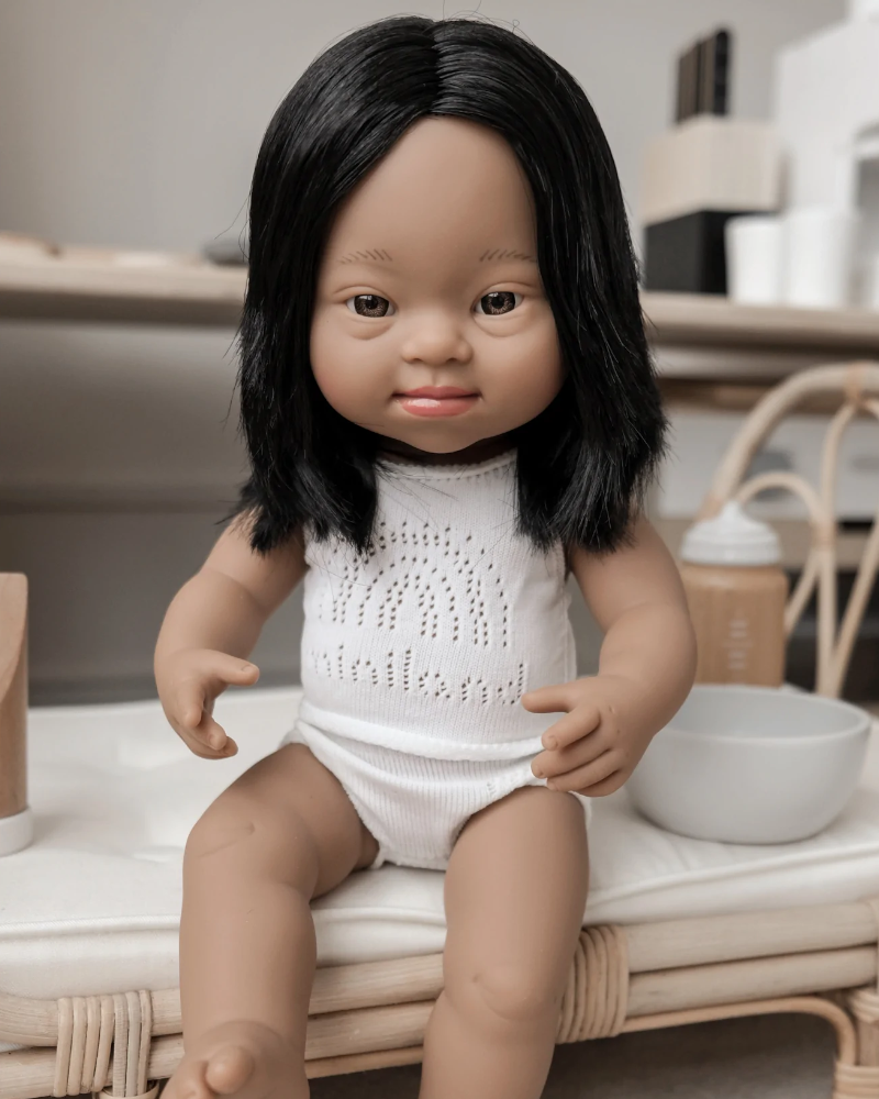 Miniland Educational 15in Baby Doll Down Syndrome Girl Anatomically Correct