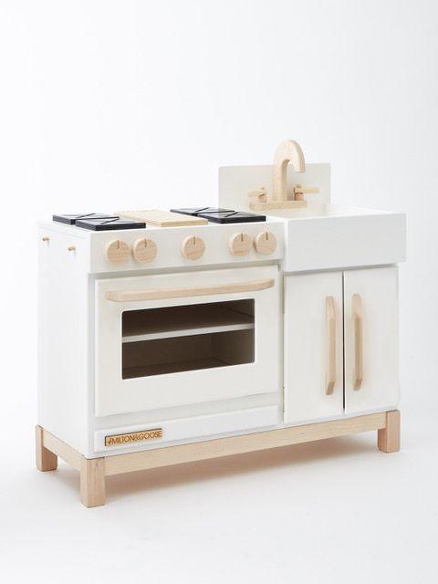 Wooden Toddler Play Kitchen - White Kids Toys Milton & Goose   