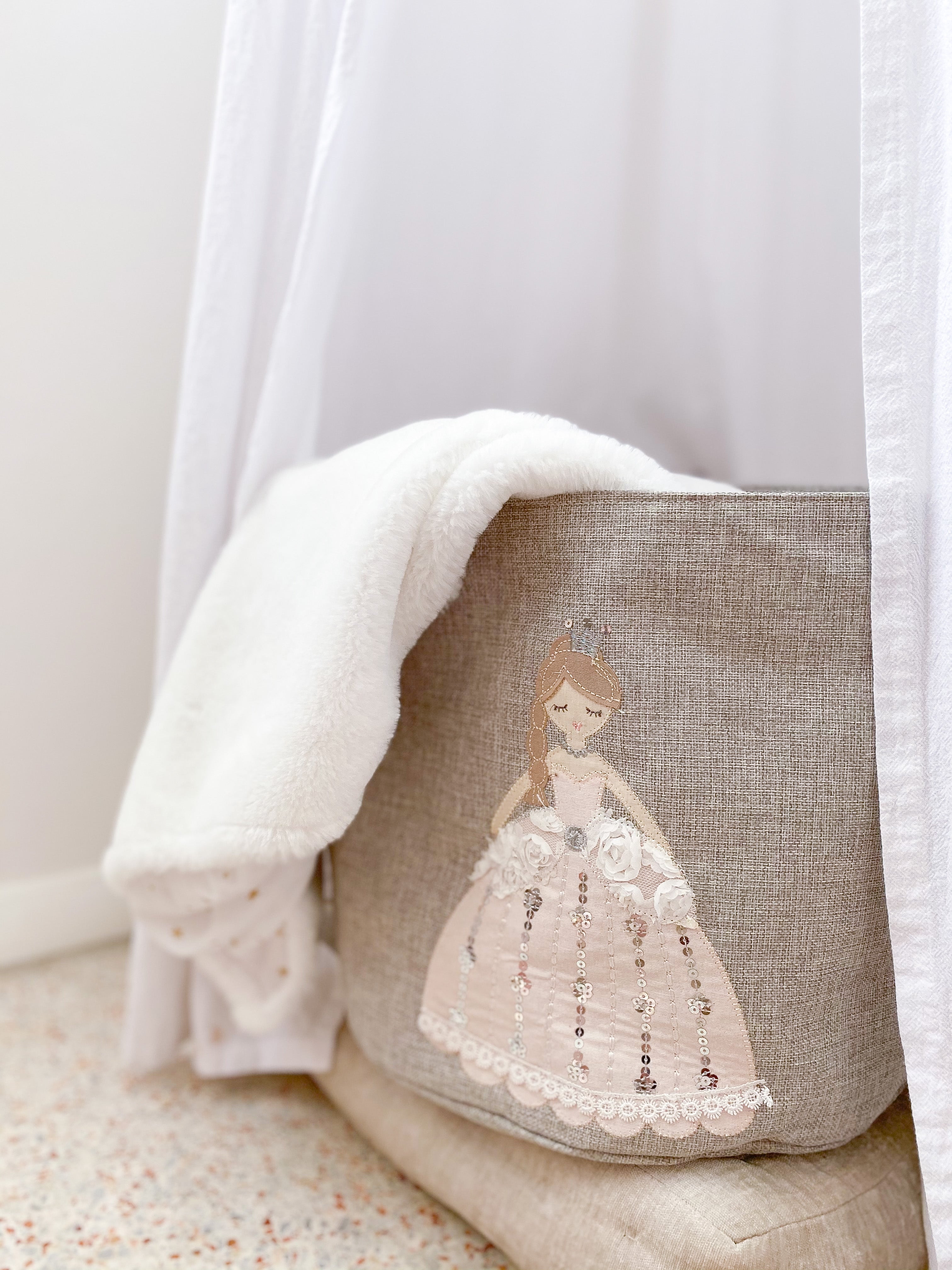 PRINCESS LINEN TOY BIN Storage Bin MON AMI   