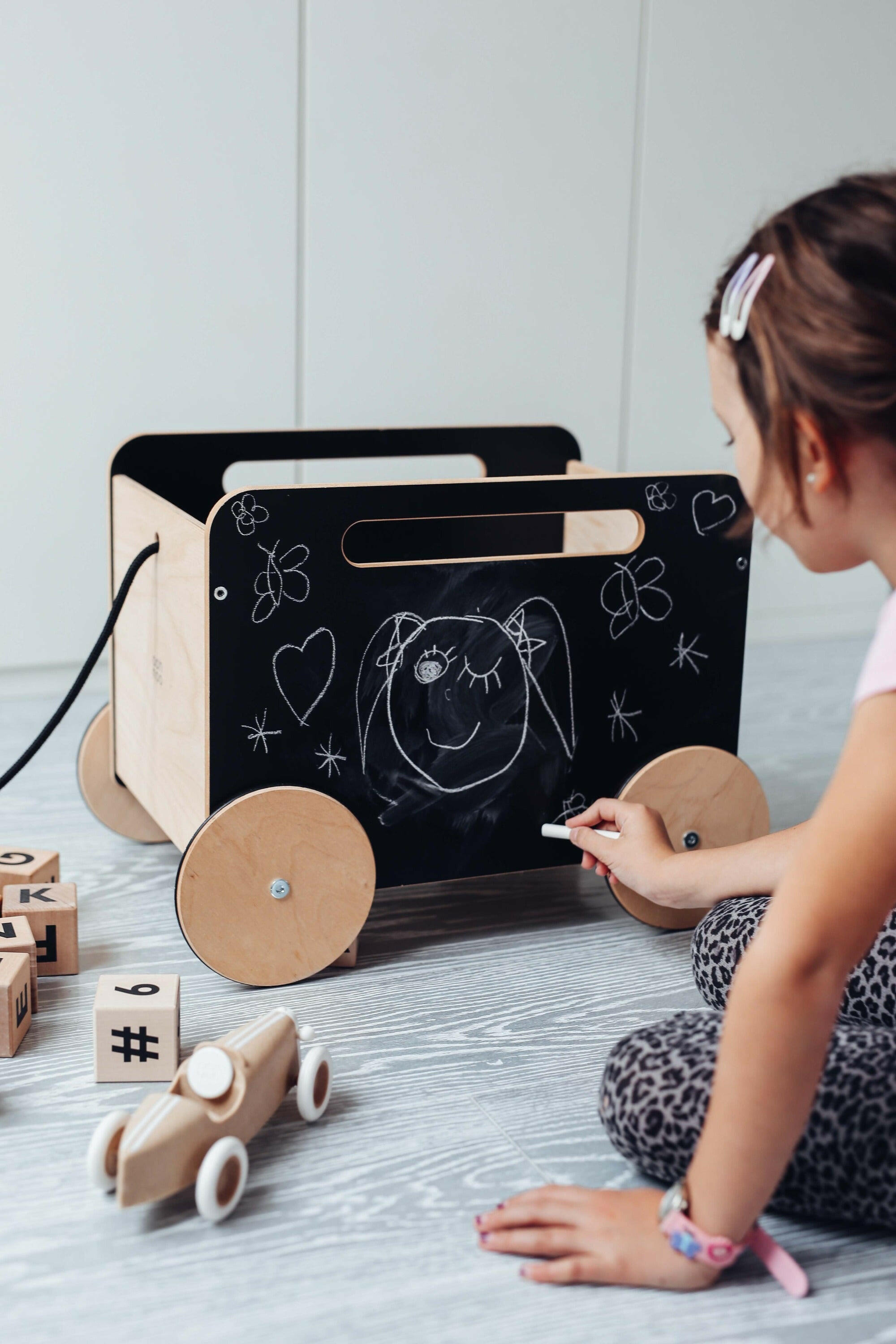 Toy Chest On Wheels  - Blackboard or white Kids Toys Ooh Noo   