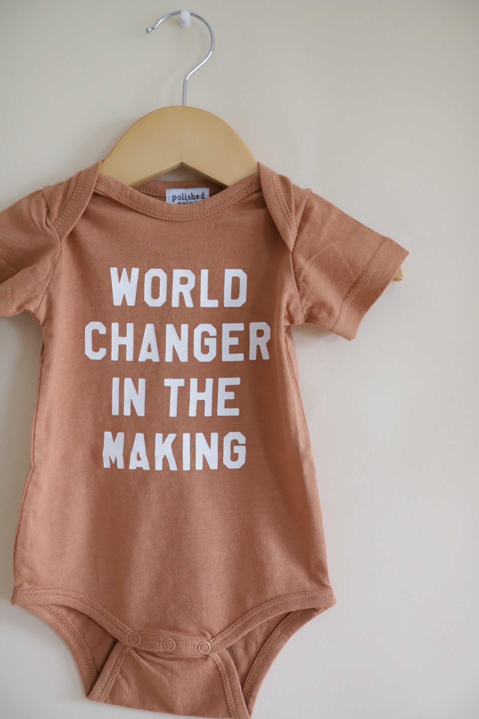 World Changer in the Making Organic Cotton Baby Bodysuit Baby Bodysuit Polished Prints   