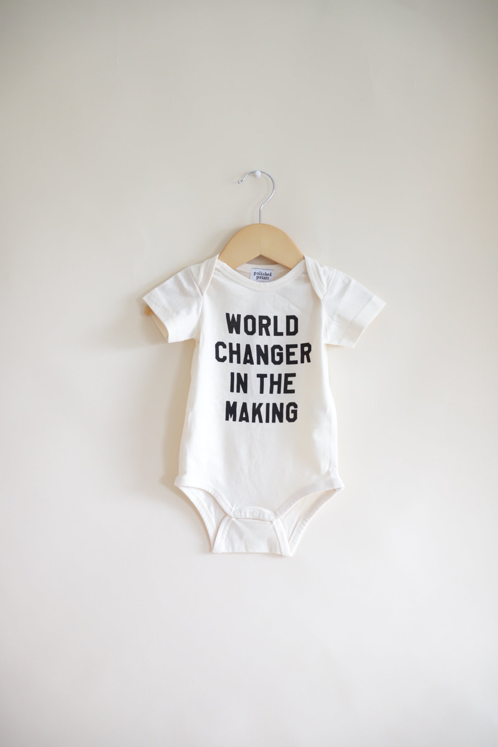 World Changer in the Making Organic Cotton Baby Bodysuit Baby Bodysuit Polished Prints   