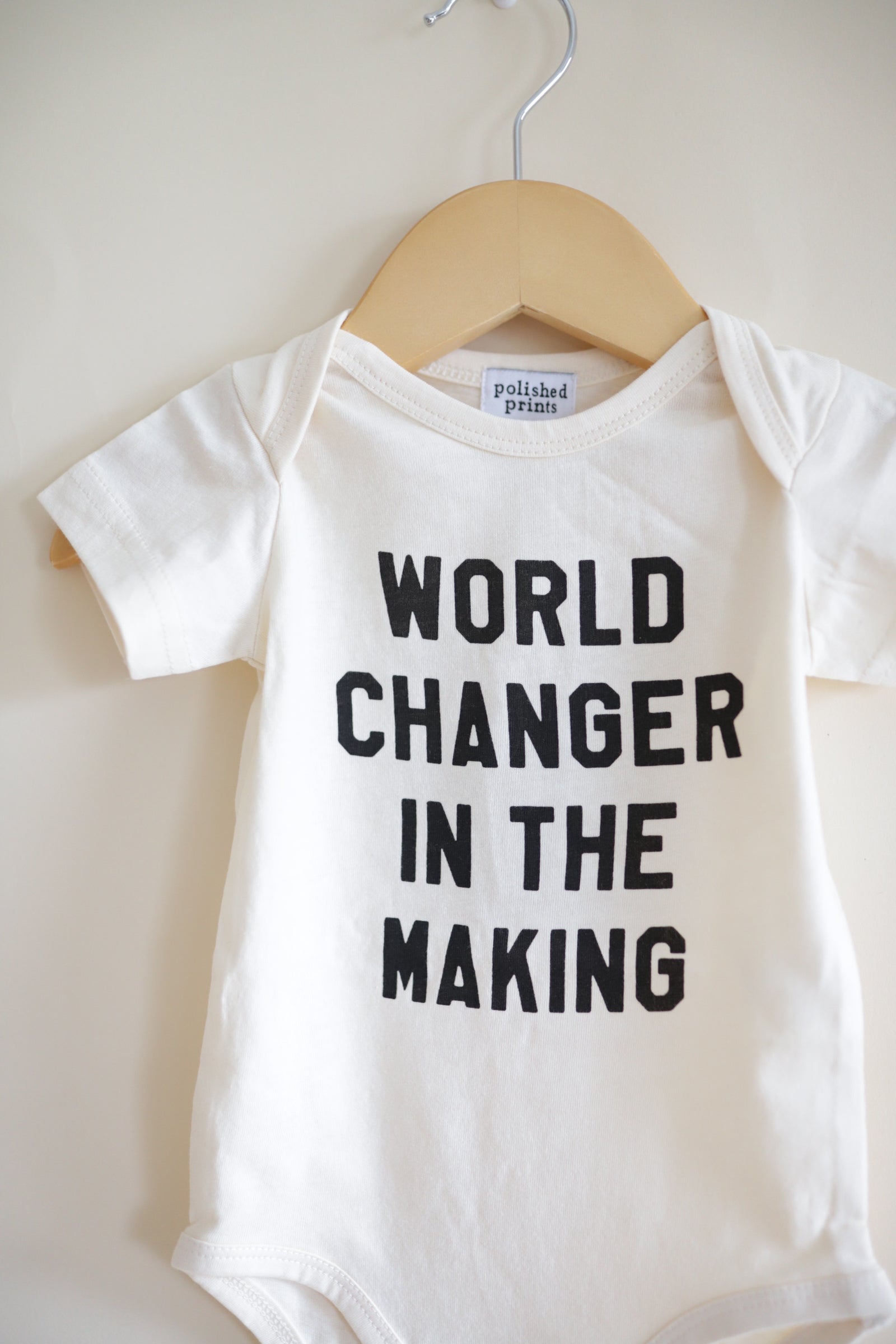 World Changer in the Making Organic Cotton Baby Bodysuit Baby Bodysuit Polished Prints   