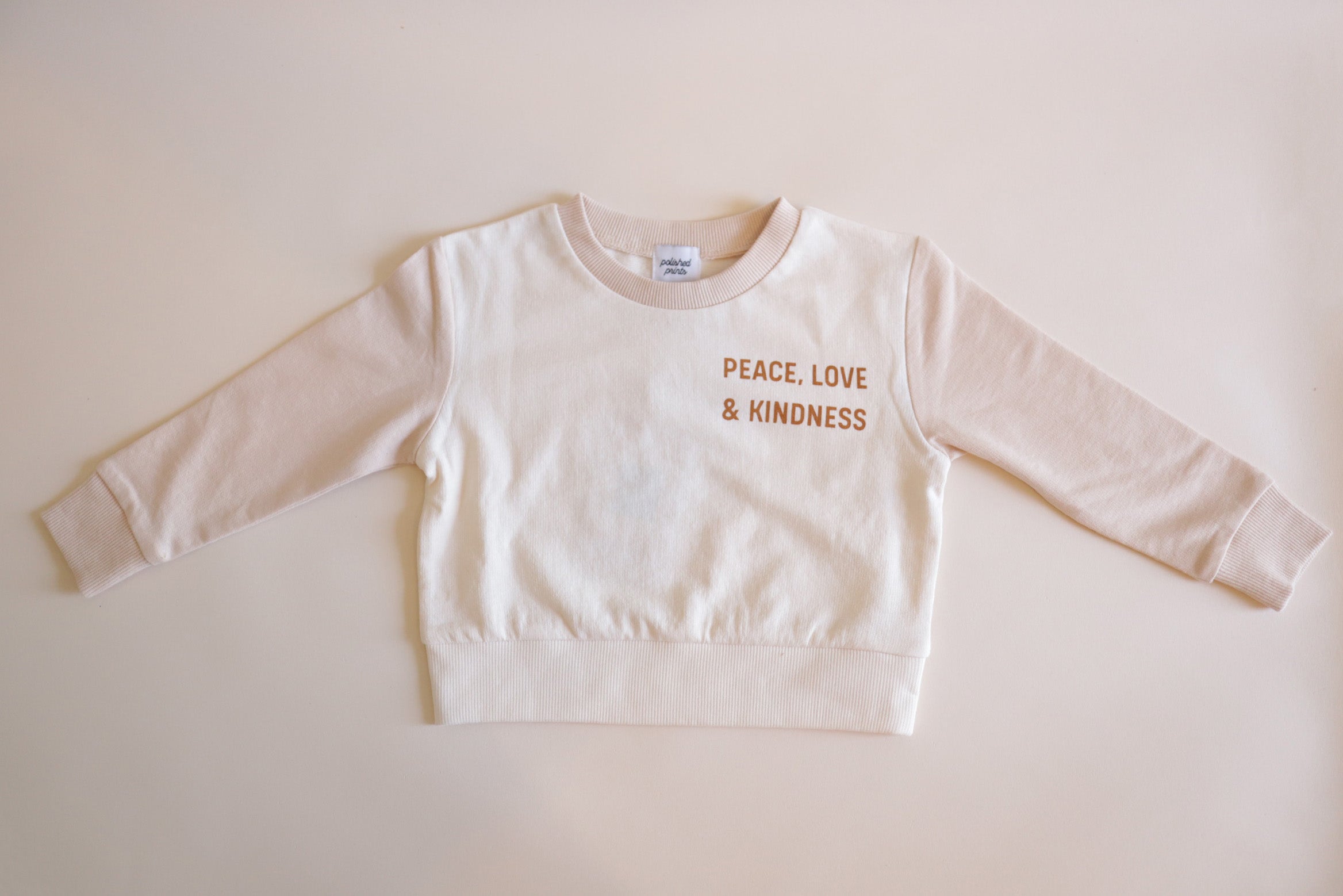 Peace, Love and Kindness Pullover for Kids Kids Polished Prints   