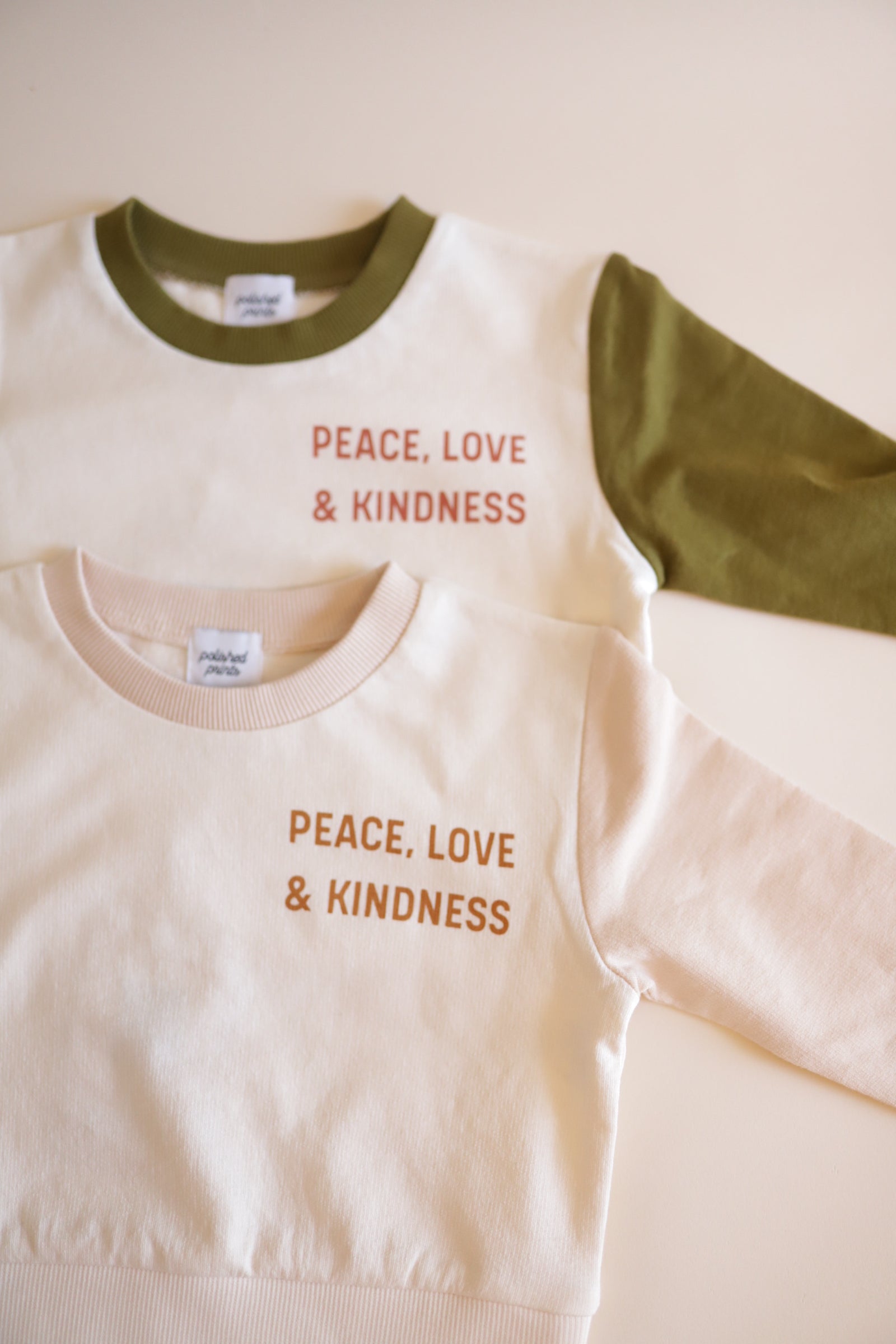 Peace, Love and Kindness Pullover for Kids Kids Polished Prints   