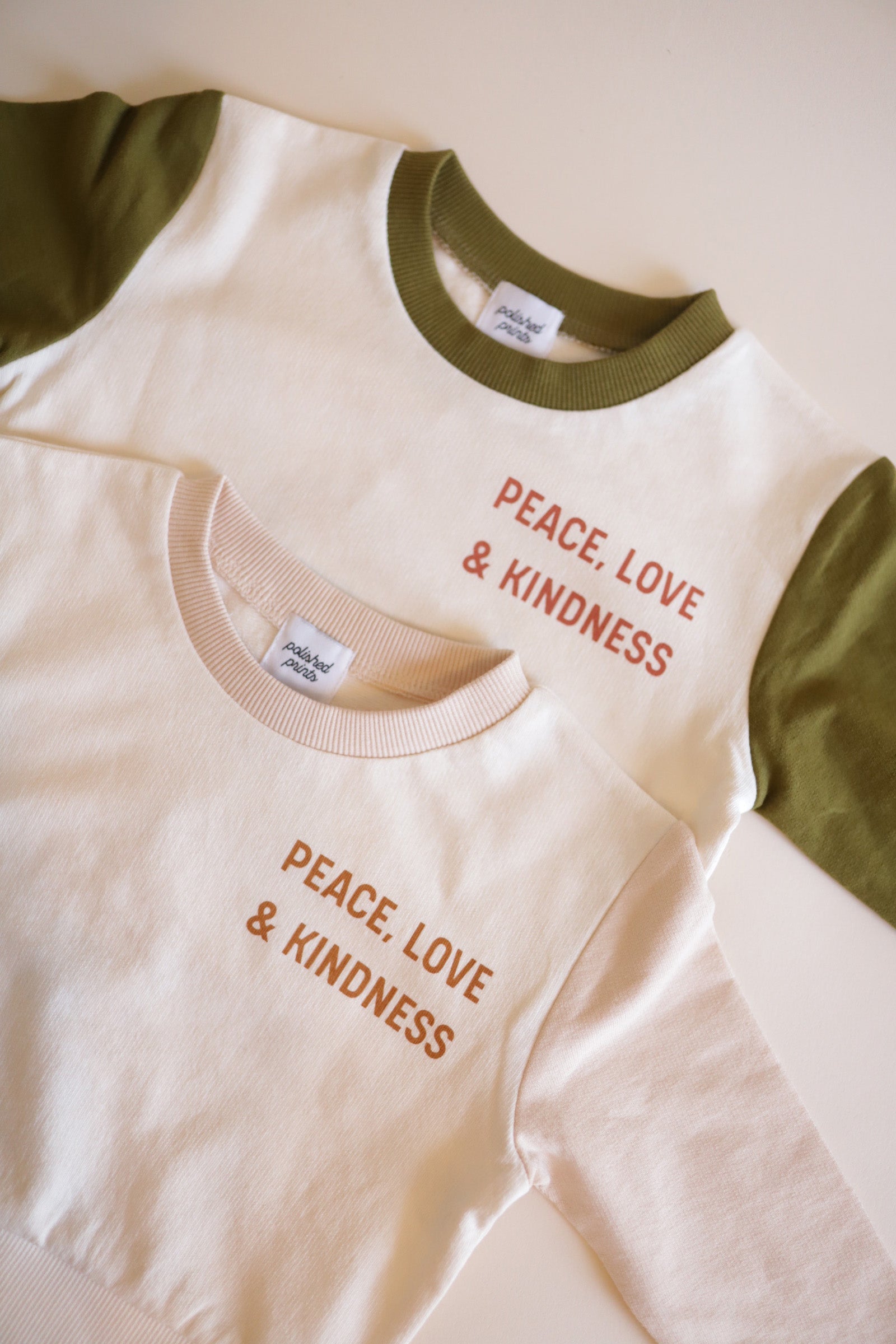 Peace, Love and Kindness Pullover for Kids Kids Polished Prints   