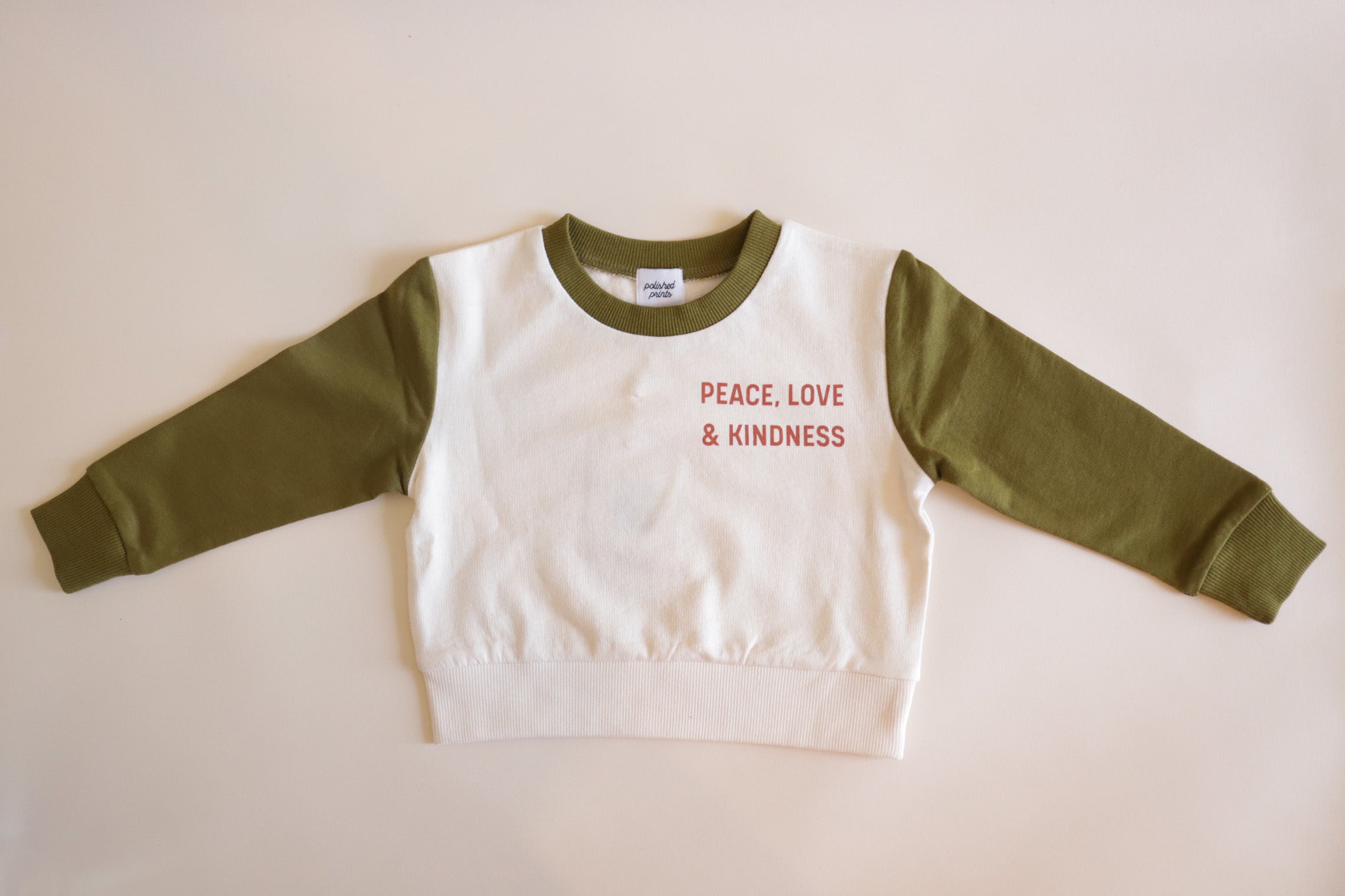 Peace, Love and Kindness Pullover for Kids Kids Polished Prints   