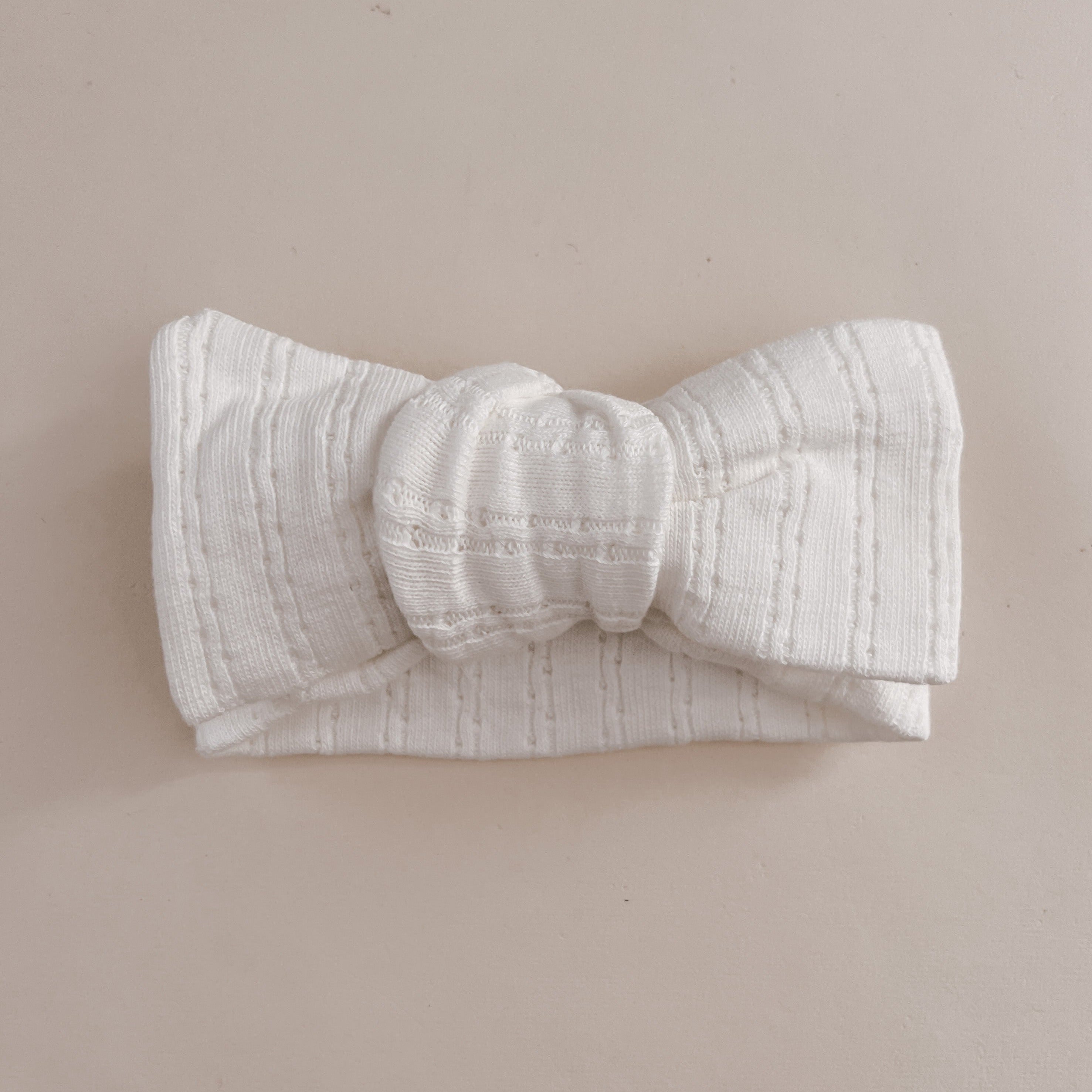 Luna + Luca Pointelle Bow Headband - White  Luna + Luca   