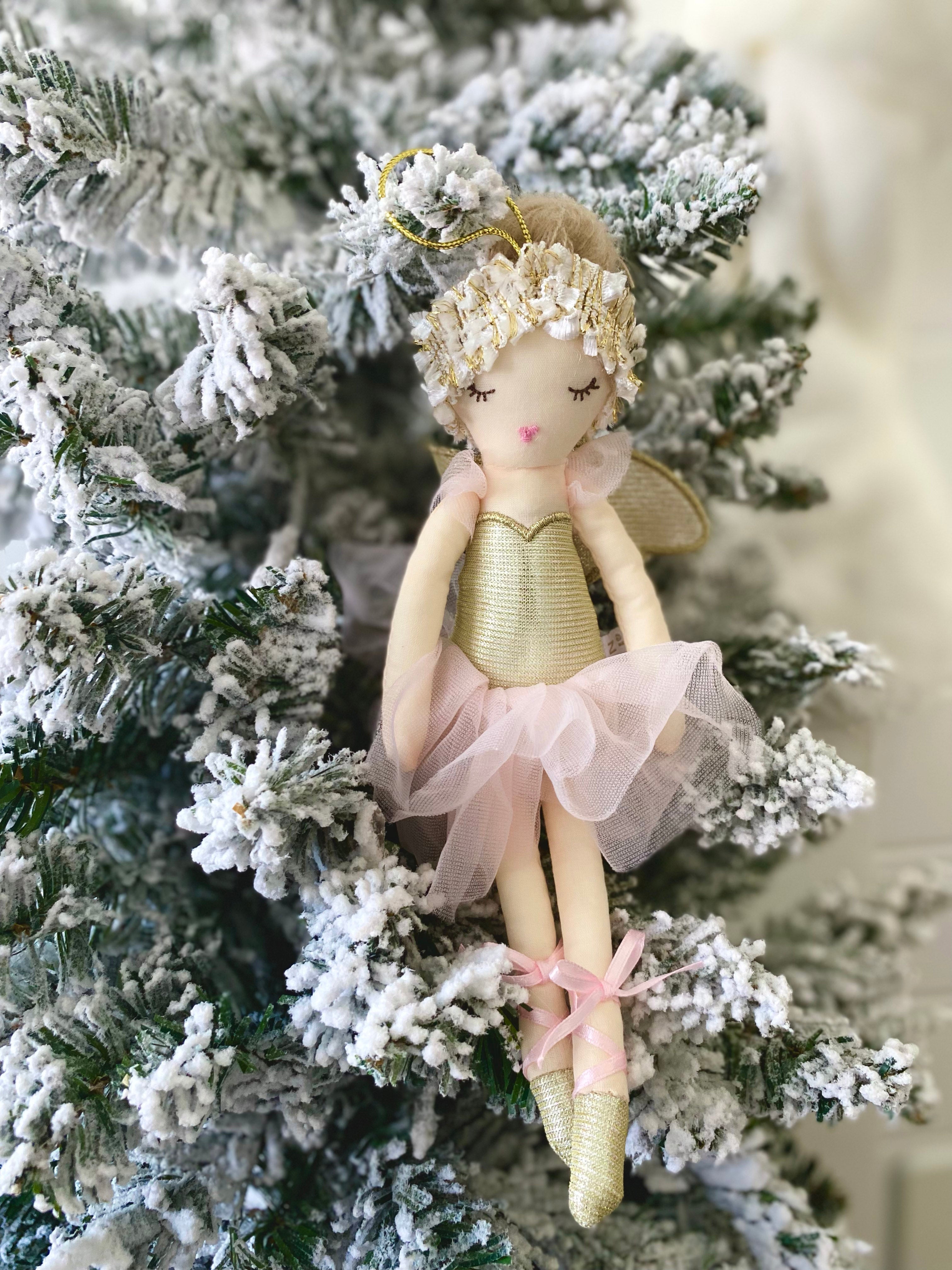 Sugar Plum Fairy Plush Doll Ornament Ornaments MON AMI   