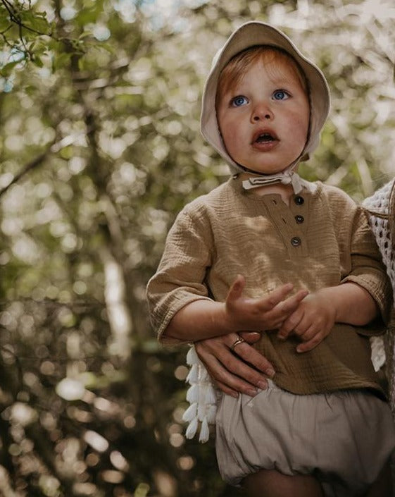 The Muslin Henley - Camel Clothing The Simple Folk   