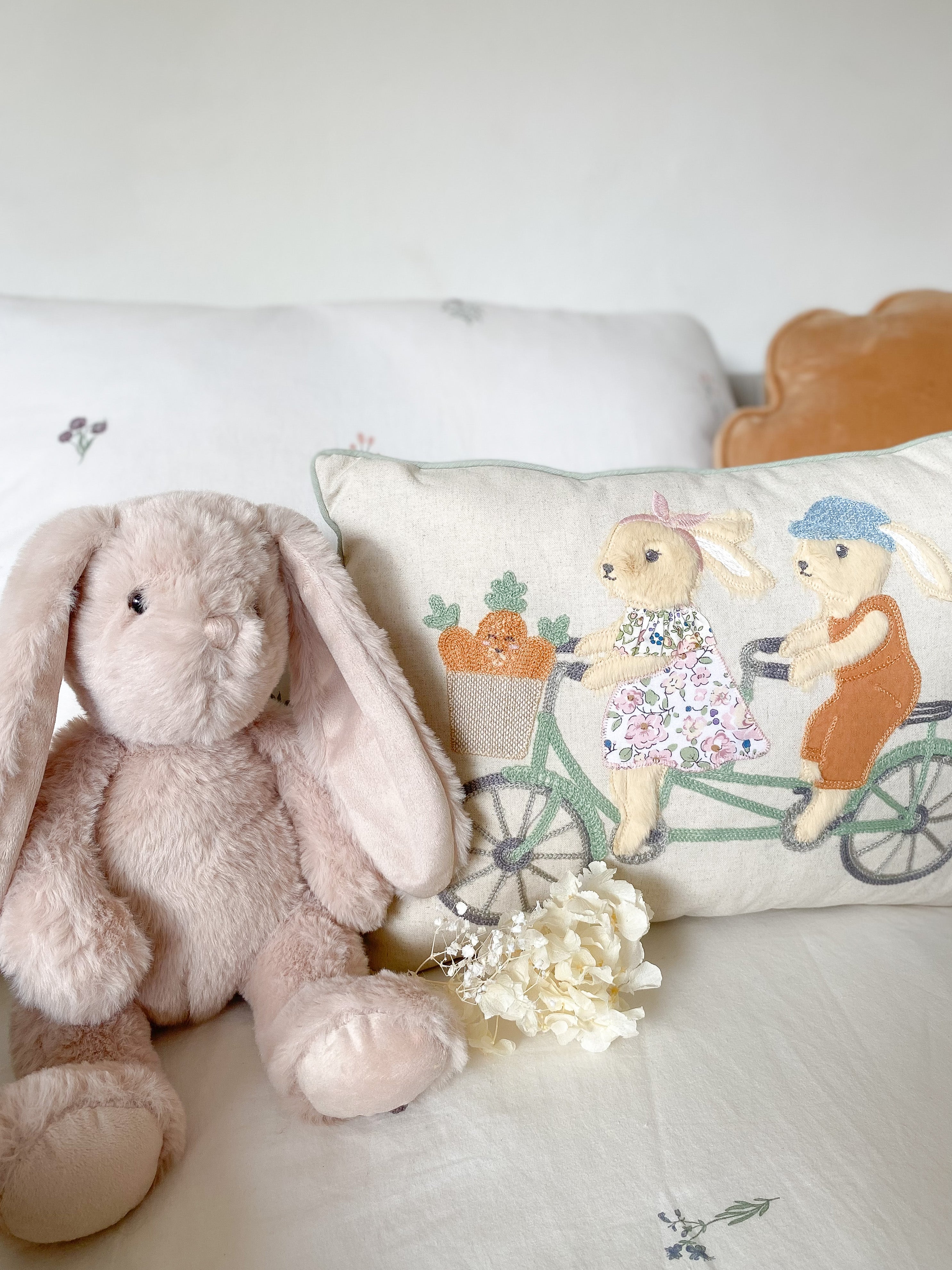 BUNNY BIKE RIDE LUMBAR PILLOW Pillow MON AMI   