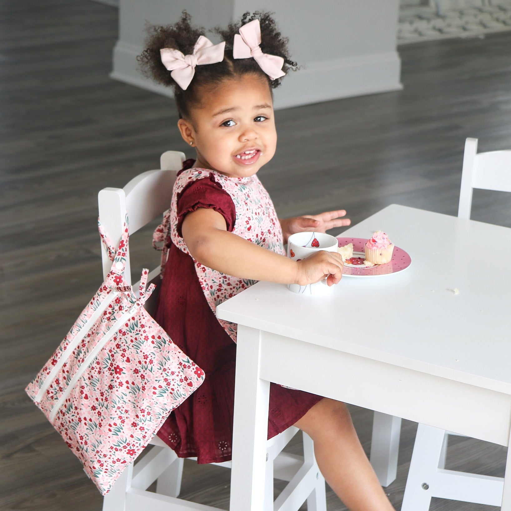 Blushing Blooms - Waterproof Wet Bag (For mealtime, on-the-go, and more!)  BapronBaby   