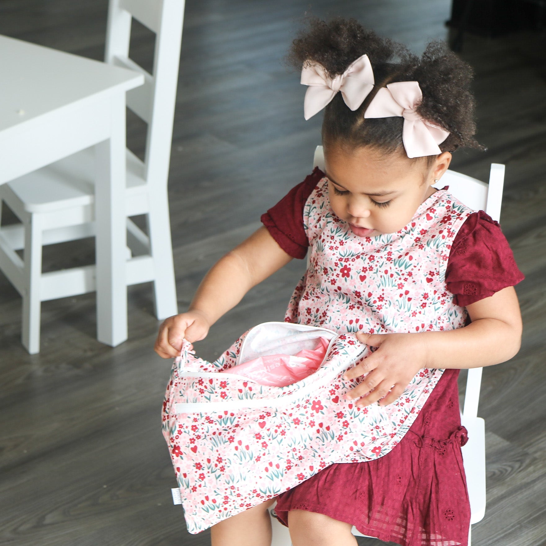 Blushing Blooms - Waterproof Wet Bag (For mealtime, on-the-go, and more!)  BapronBaby   