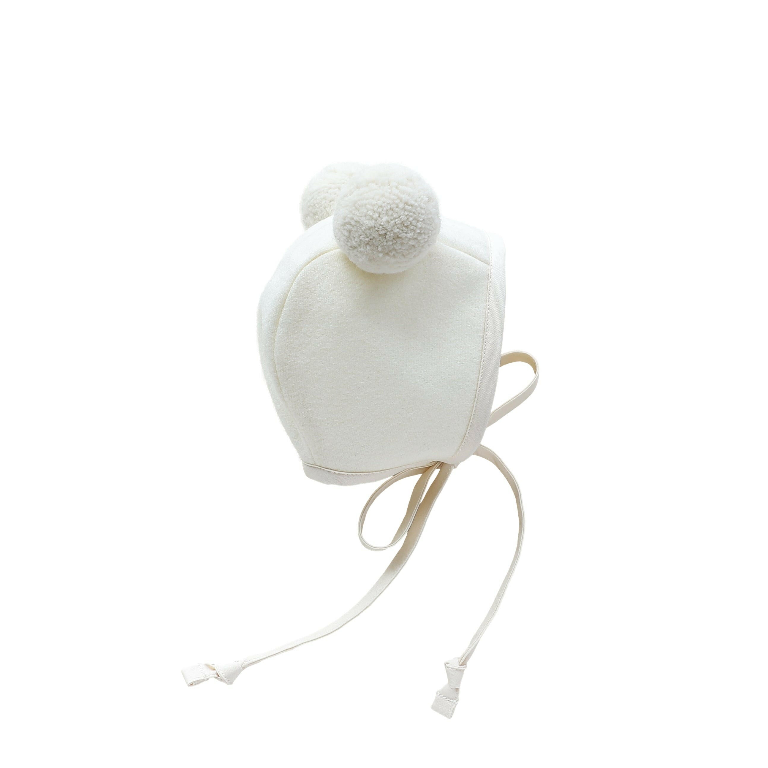 Ivory Double Pom Bonnet Cotton-Lined Bonnets Briar Baby®   