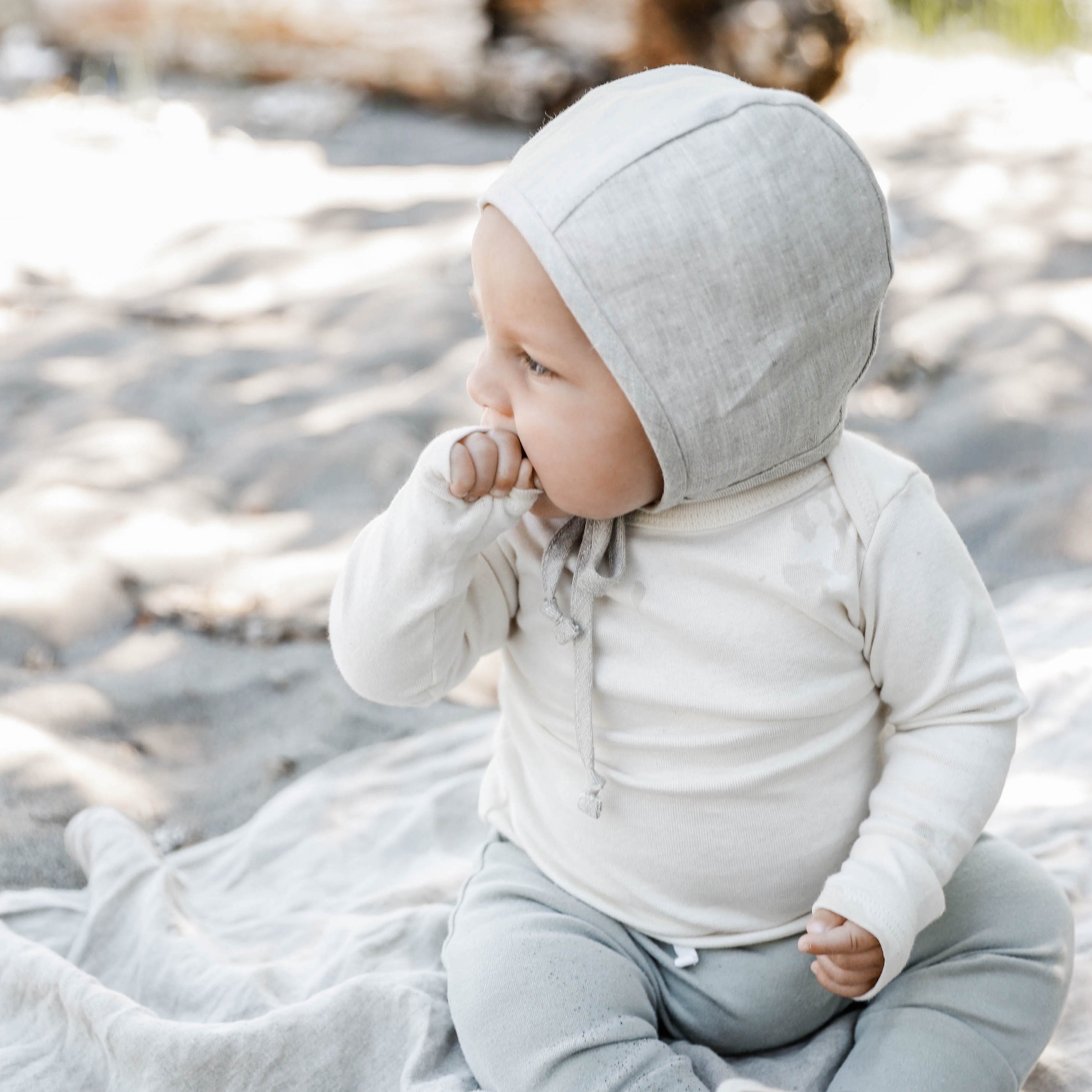 Sand Linen Bonnet Cotton-Lined Bonnets Briar Baby®   