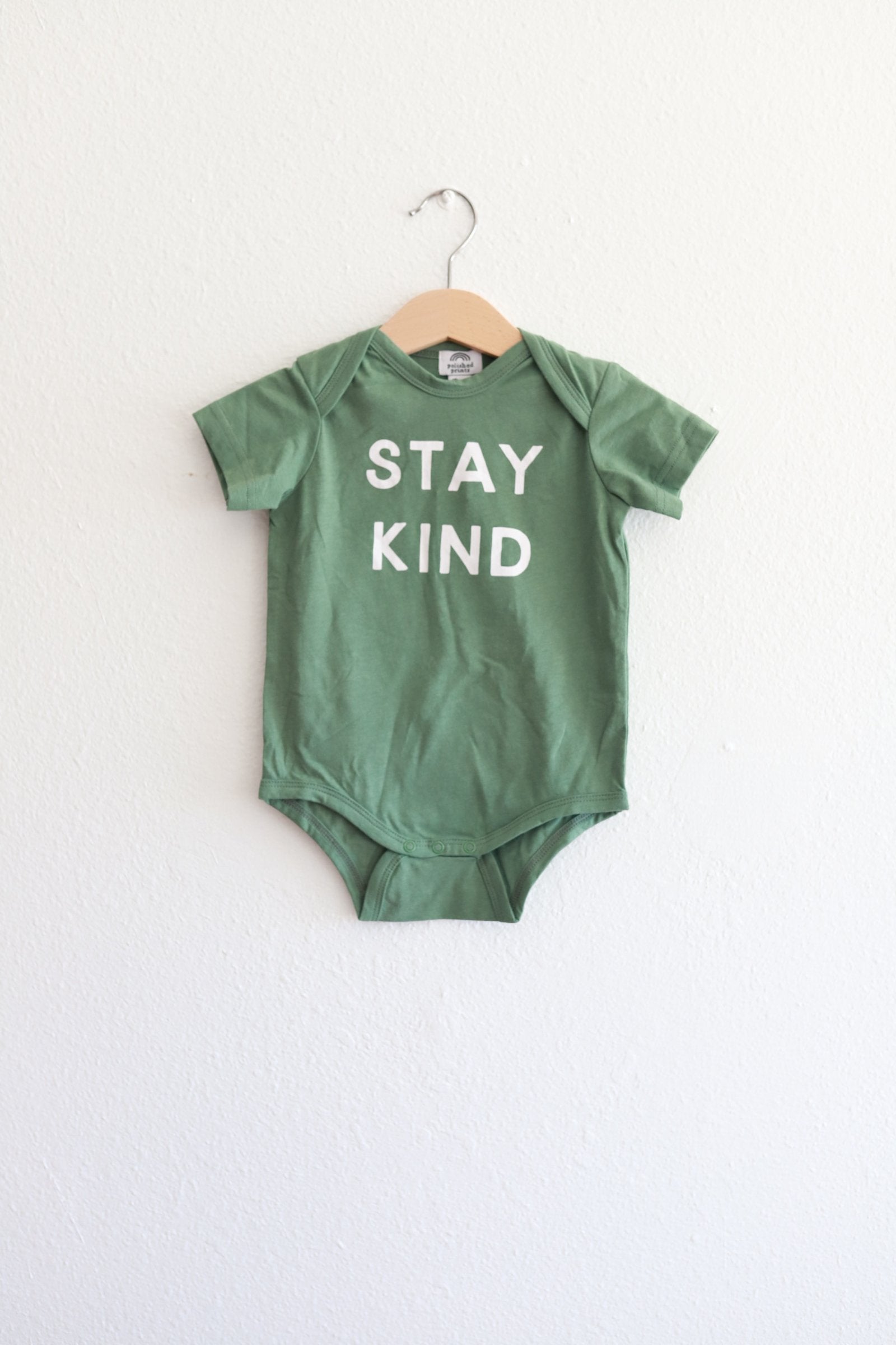 Stay Kind Organic Baby Bodysuit Baby Bodysuit Polished Prints   