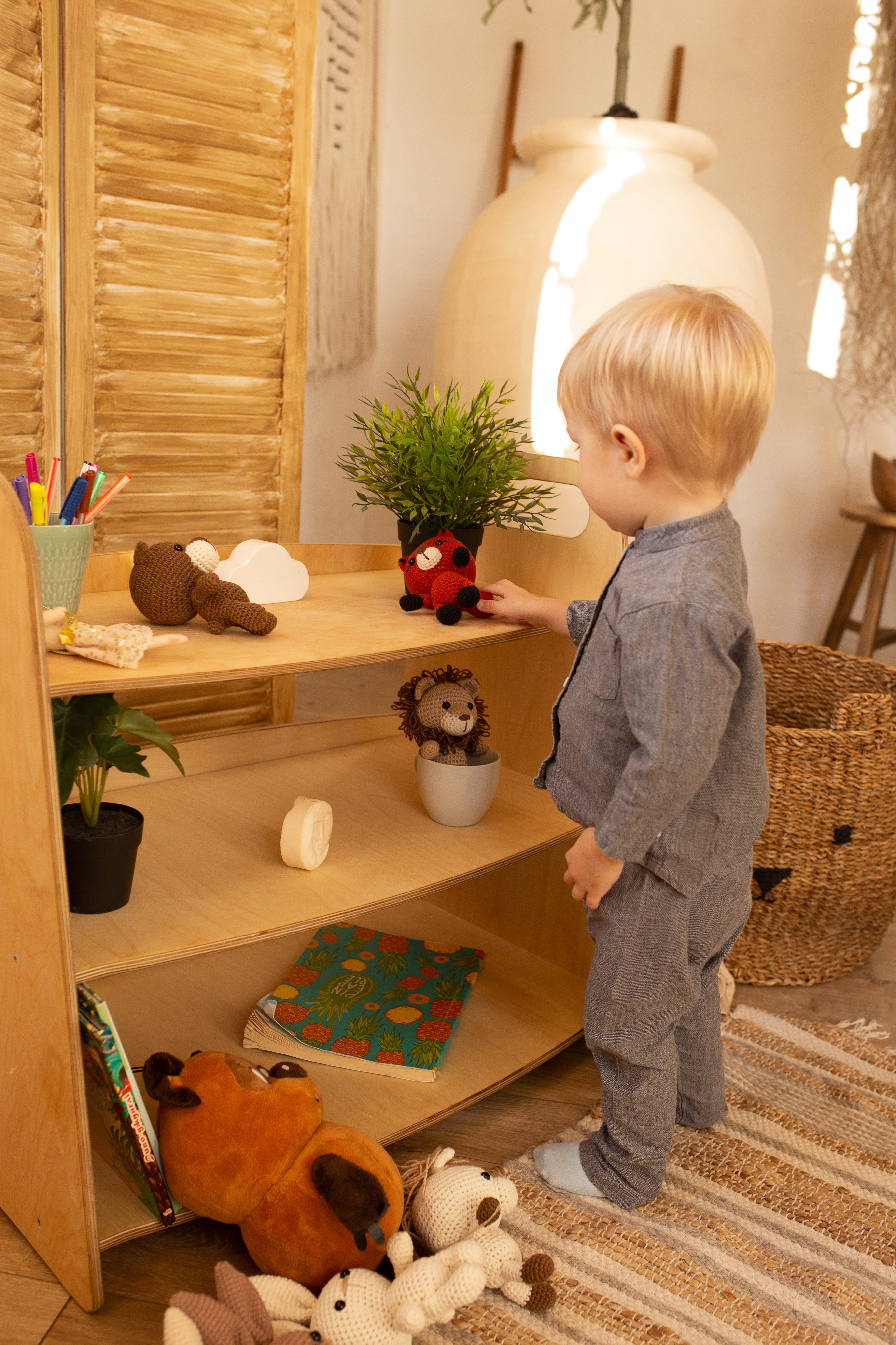 Montessori Wooden Toy Shelf Shelves Goodevas   