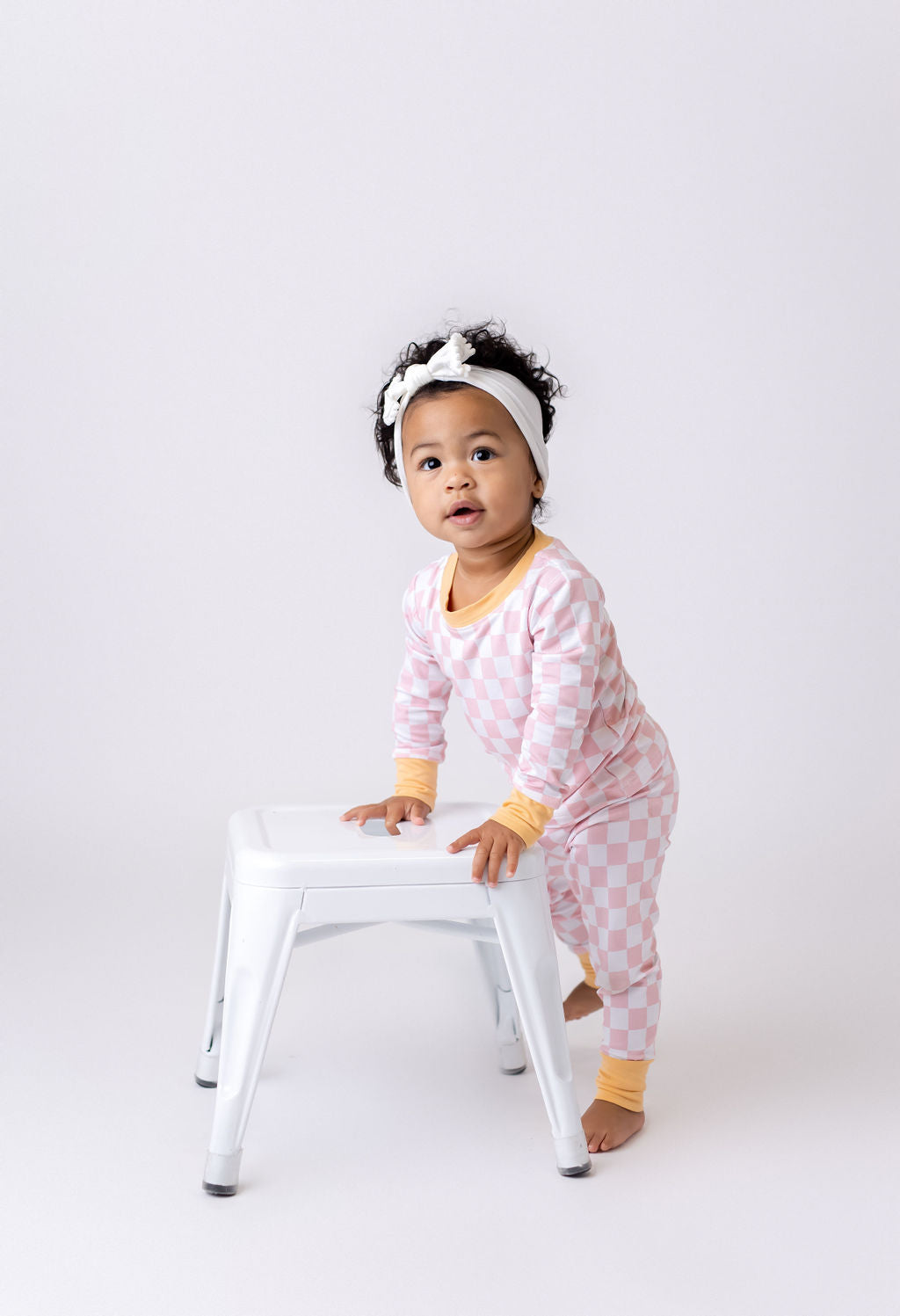 Blush Checkered Two Piece Set Baby & Toddler Sleepwear In my Jammers   