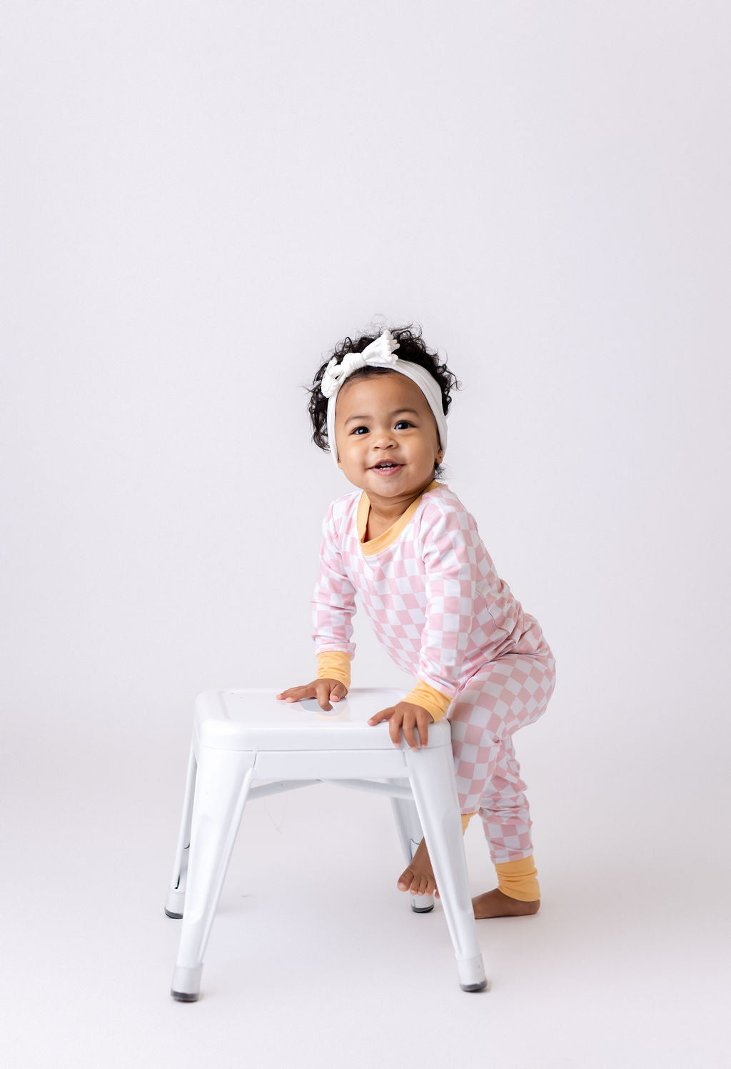 Blush Checkered Two Piece Set Baby & Toddler Sleepwear In my Jammers   