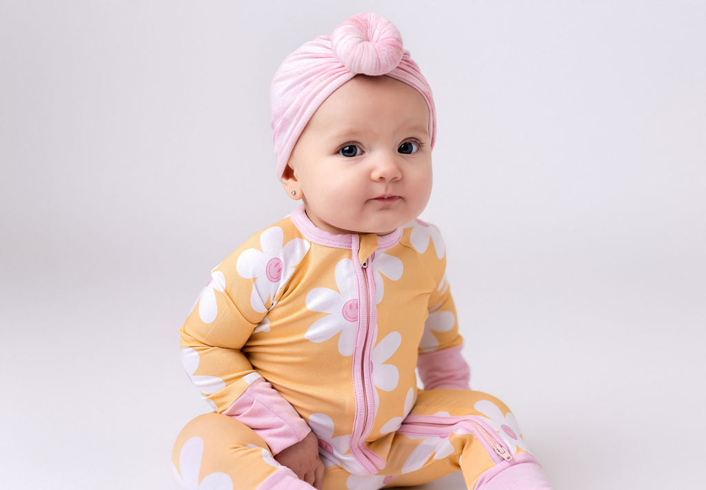 Retro Daisy Zipper Romper Baby & Toddler Sleepwear In my Jammers   