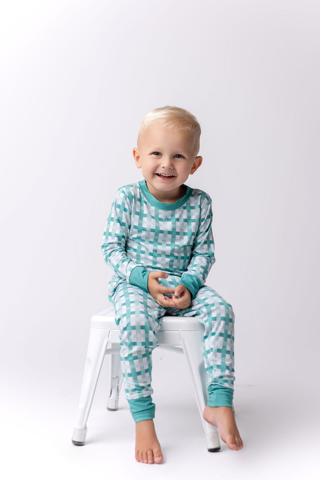 Teal Plaid Two Piece Set Baby & Toddler In my Jammers   