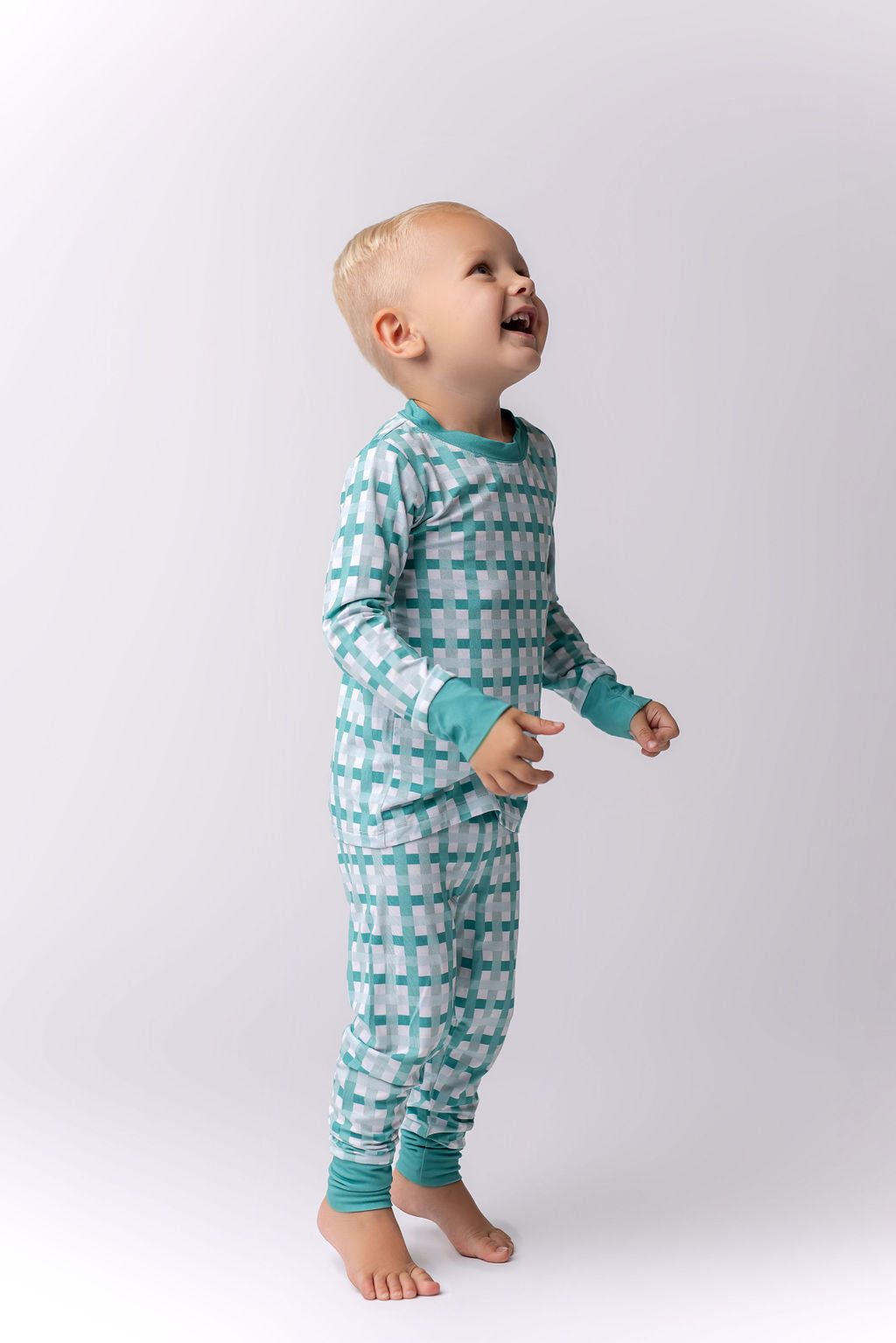 Teal Plaid Two Piece Set Baby & Toddler In my Jammers   