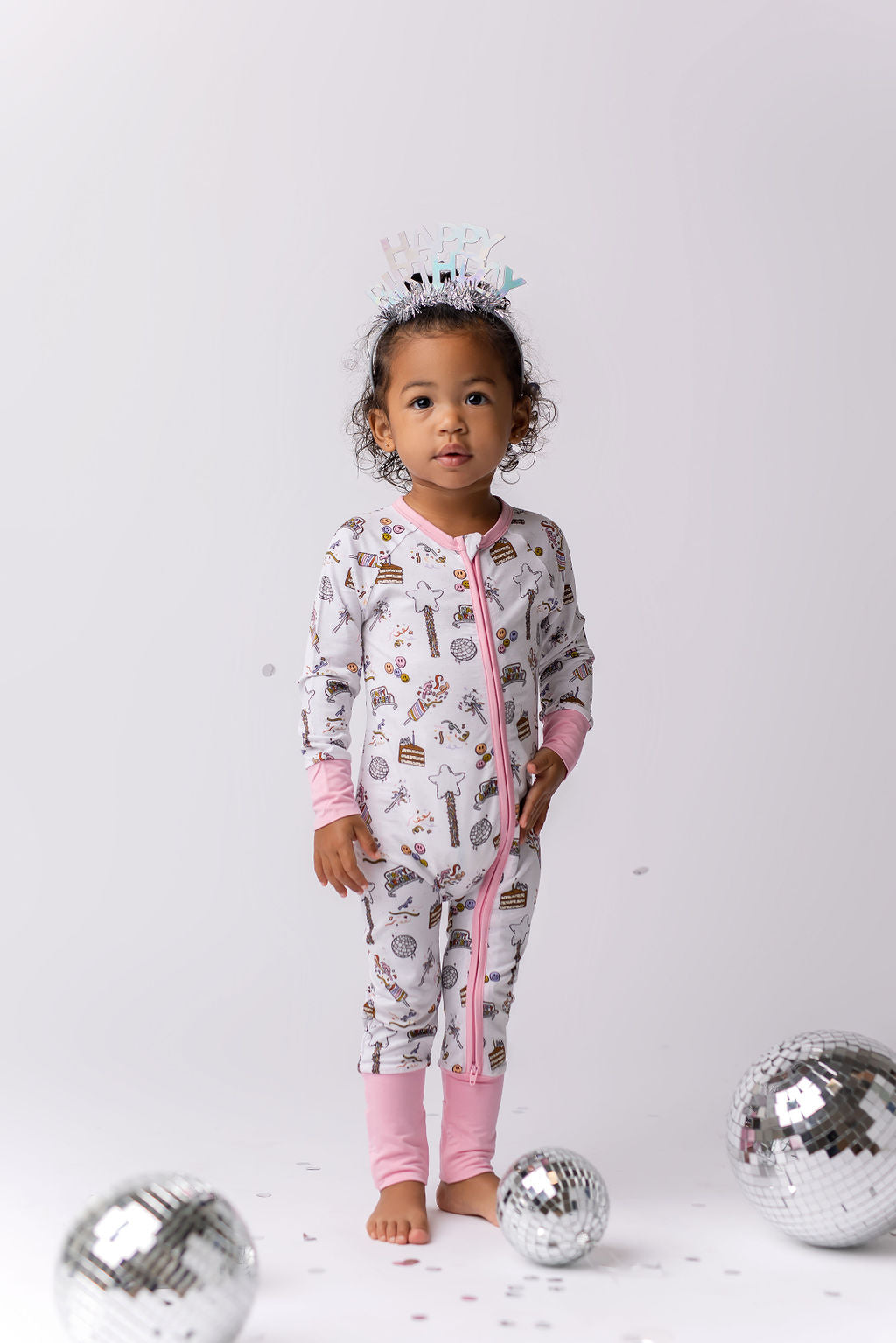 Pink It's Your Birthday Zipper Romper Baby & Toddler In my Jammers   