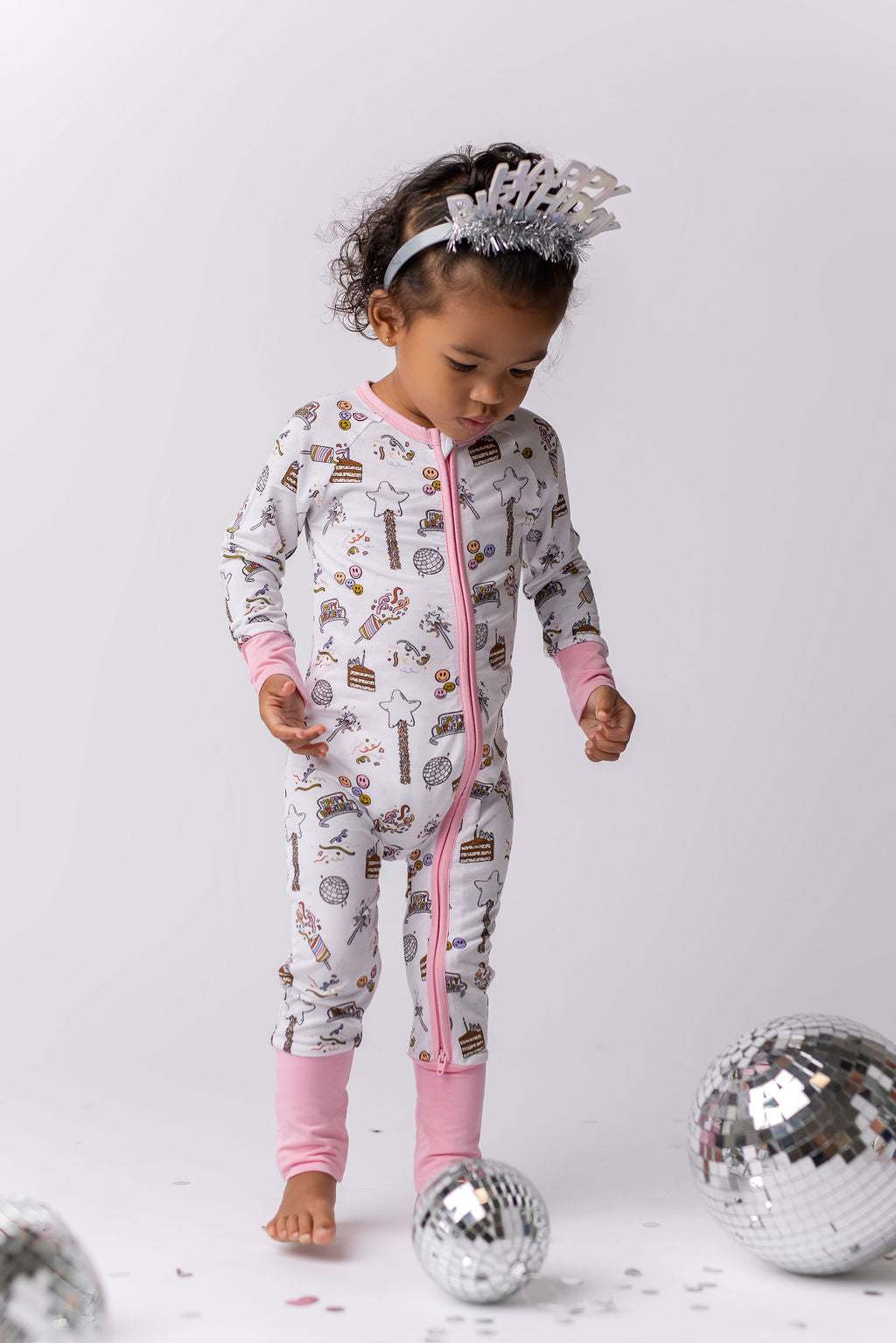 Pink It's Your Birthday Zipper Romper Baby & Toddler In my Jammers   