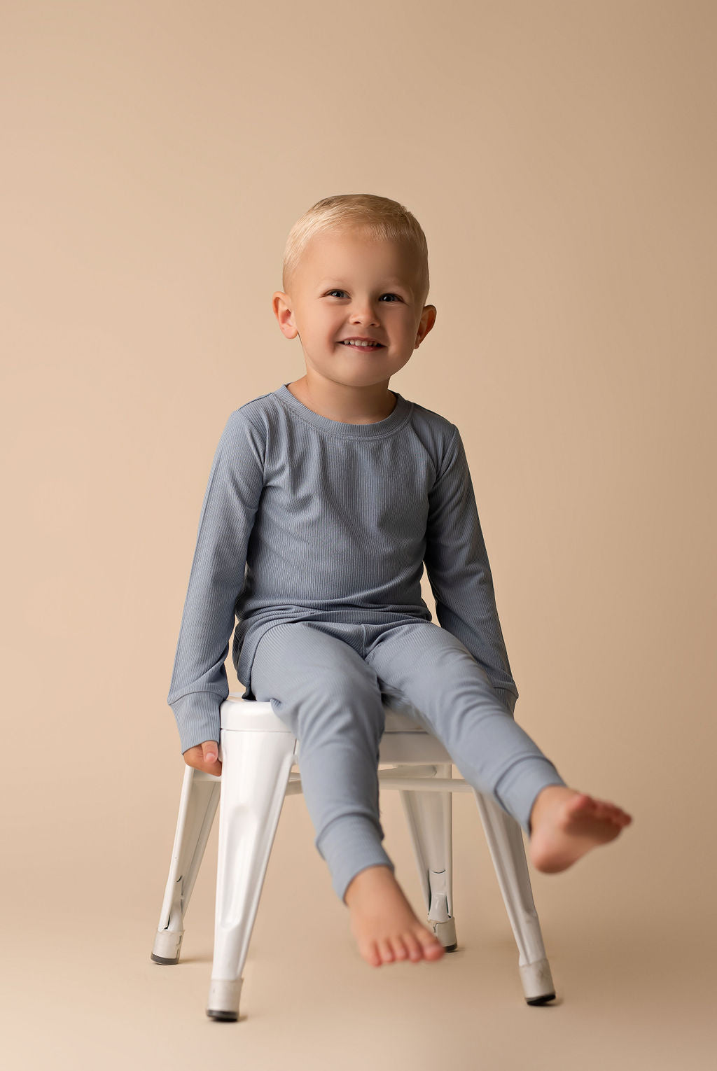 Dusty Blue Ribbed Two Piece Set Baby & Toddler In my Jammers   