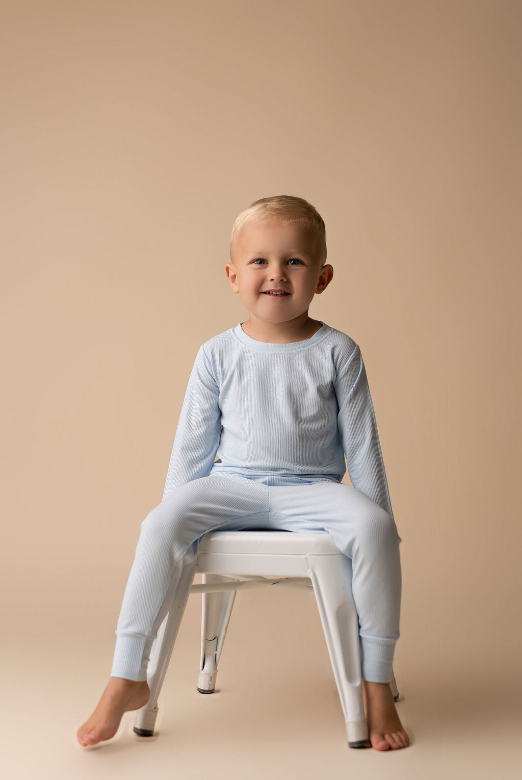 Sky Blue Ribbed Two Piece Set Baby & Toddler In my Jammers   