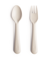 Mushie Fork and Spoon Set Ivory